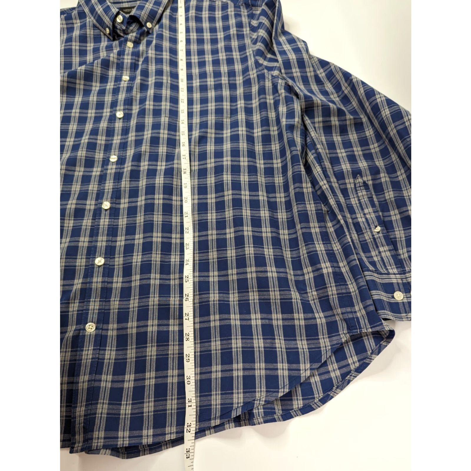Lucky Brand Lucky Brand Blue Plaid Slim Fit Long Sleeve Button Down Shirt Men's 2XL Cotton Size US XXL / EU 58 / 5 - 6 Thumbnail