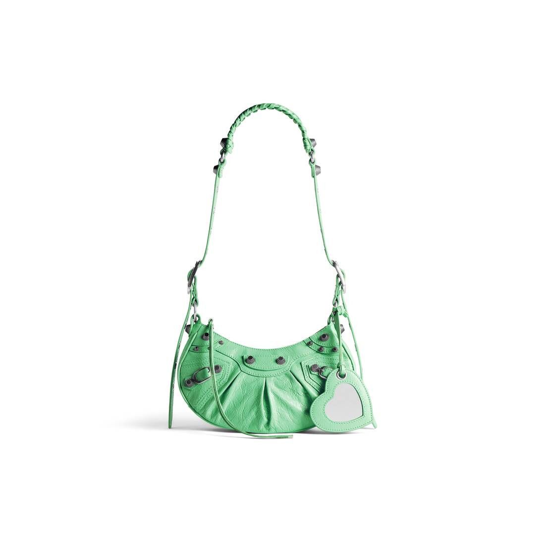 Balenciaga le cagole xs shoulder bag in light green arena lambskin leather with antique silver-tone hardware Size ONE SIZE - 1 Thumbnail