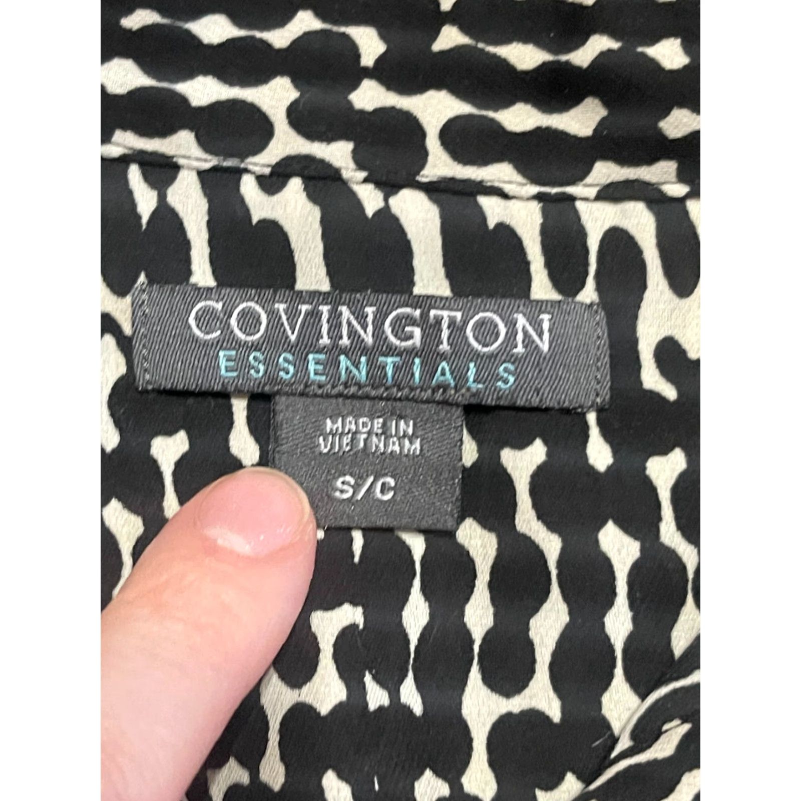 Gloverall Covington Blouse Women's Size Small Button-Up Black White Allover Print Shirt Size S / US 4 / IT 40 - 6 Thumbnail