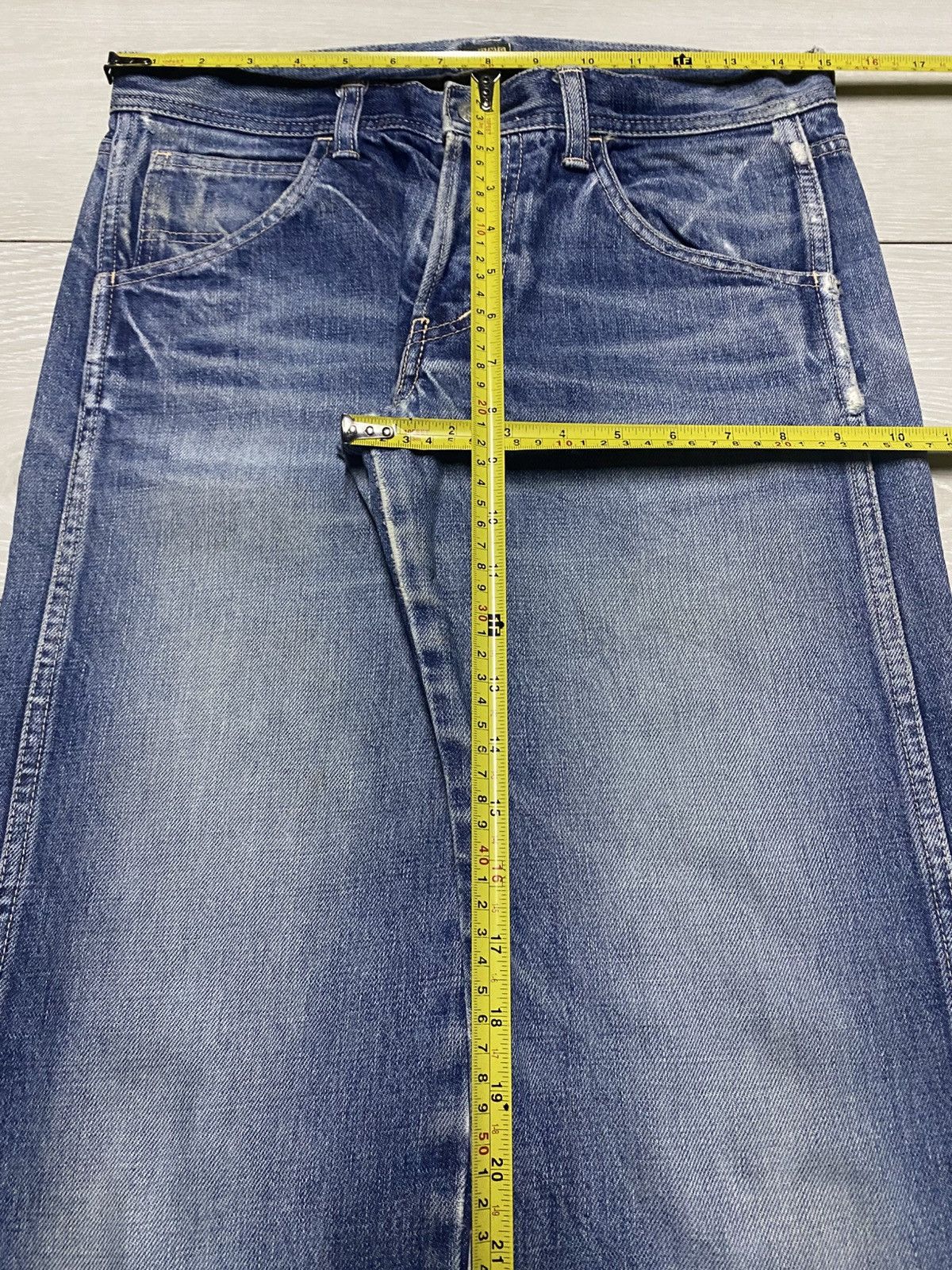 Japanese Brand Vintage Domingo Blue Wash Distressed Jeans Size US 30 / EU 46 - 13 Thumbnail