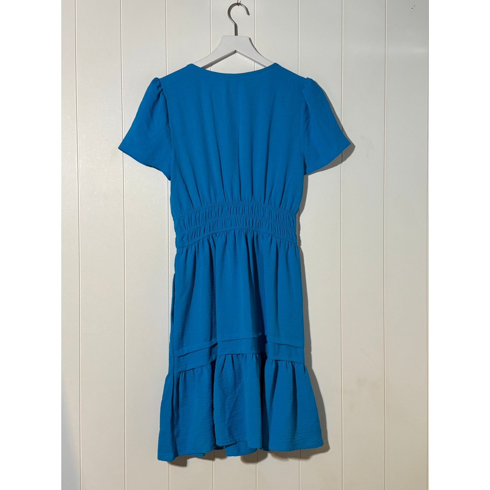 Tahari Arthur S. Levine V-Neck A-Line Dress Blue Small