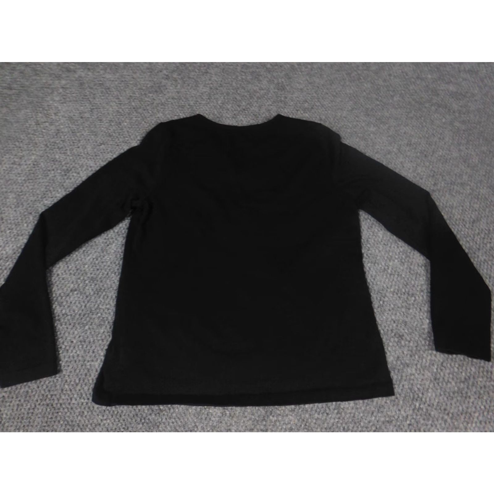 Vintage St. John's Bay Womens Blouse S Black Long Sleeve V-Neck Pullover Floral Embellishments Casual Stretch 100% Cotton Regular Button Size S / US 4 / IT 40 - 7 Thumbnail