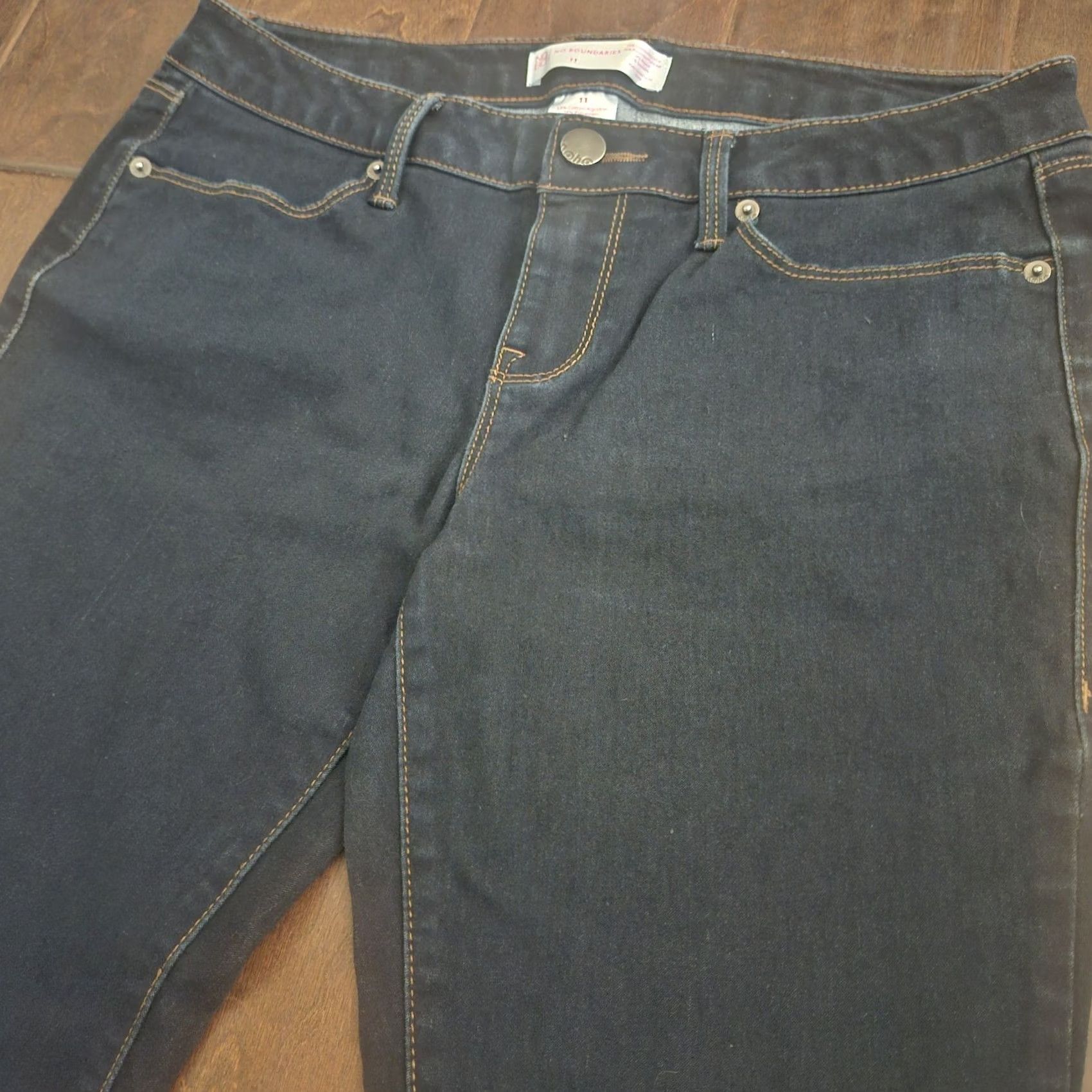 Vintage No Boundaries Bootcut Jeans Womens Size 11 Dark Wash Stretch Denim Pants Jeans Bootcut Womens Size 11 Blue Regular Tee? Size 32" / US 10 / IT 46 - 7 Thumbnail