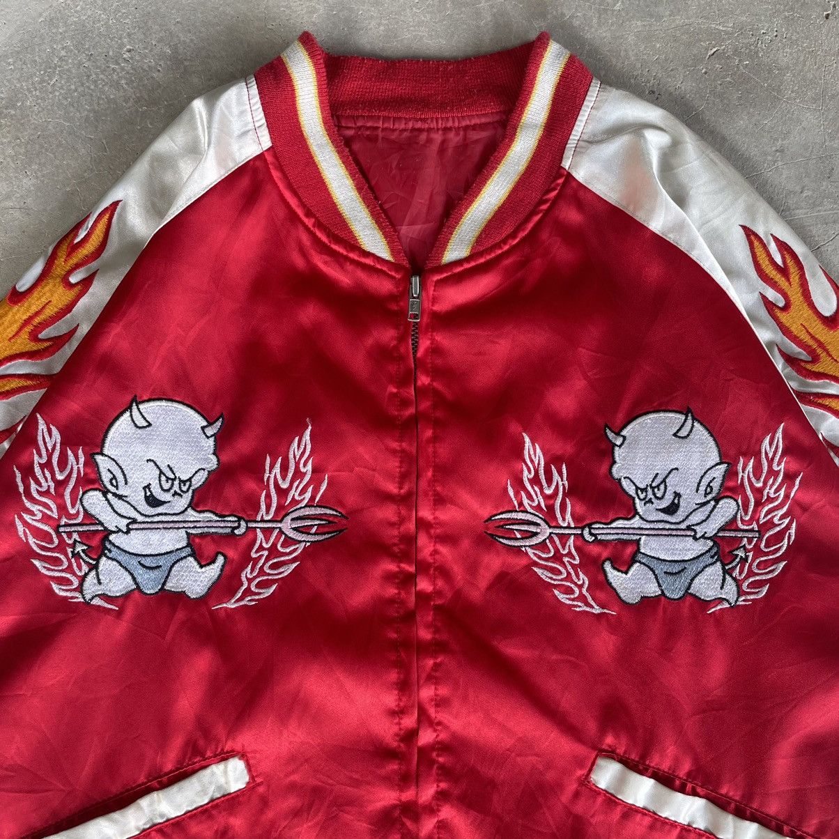 Hysteric Glamour Red Hot Devil Flame Embroidery Sukajan Souvier Bomber Jacket Size US S / EU 44-46 / 1 - 5 Thumbnail