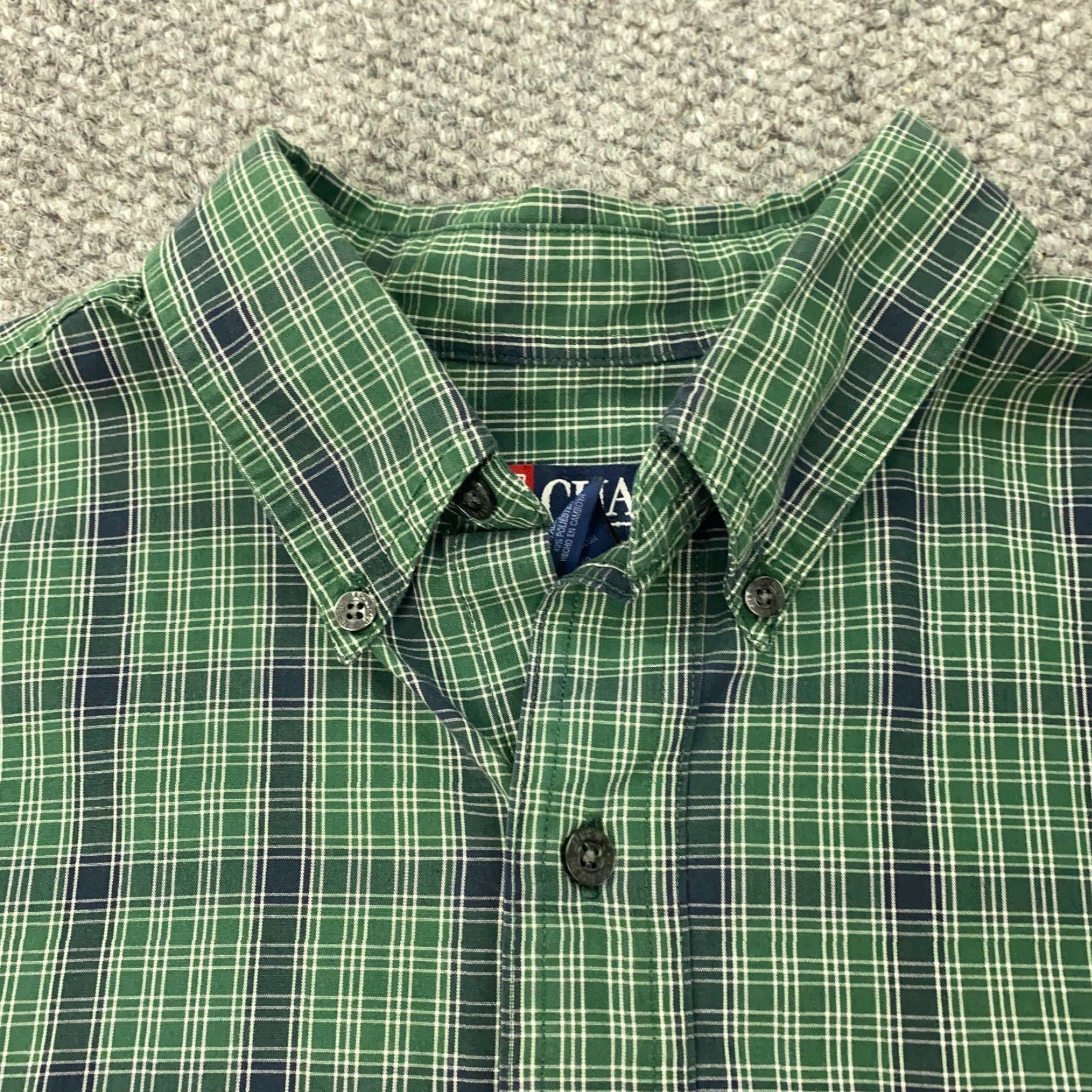 Ralph Lauren VINTAGE Chaps Ralph Lauren Shirt Men Large Green Plaid Button-Down Size US L / EU 52-54 / 3 - 3 Thumbnail