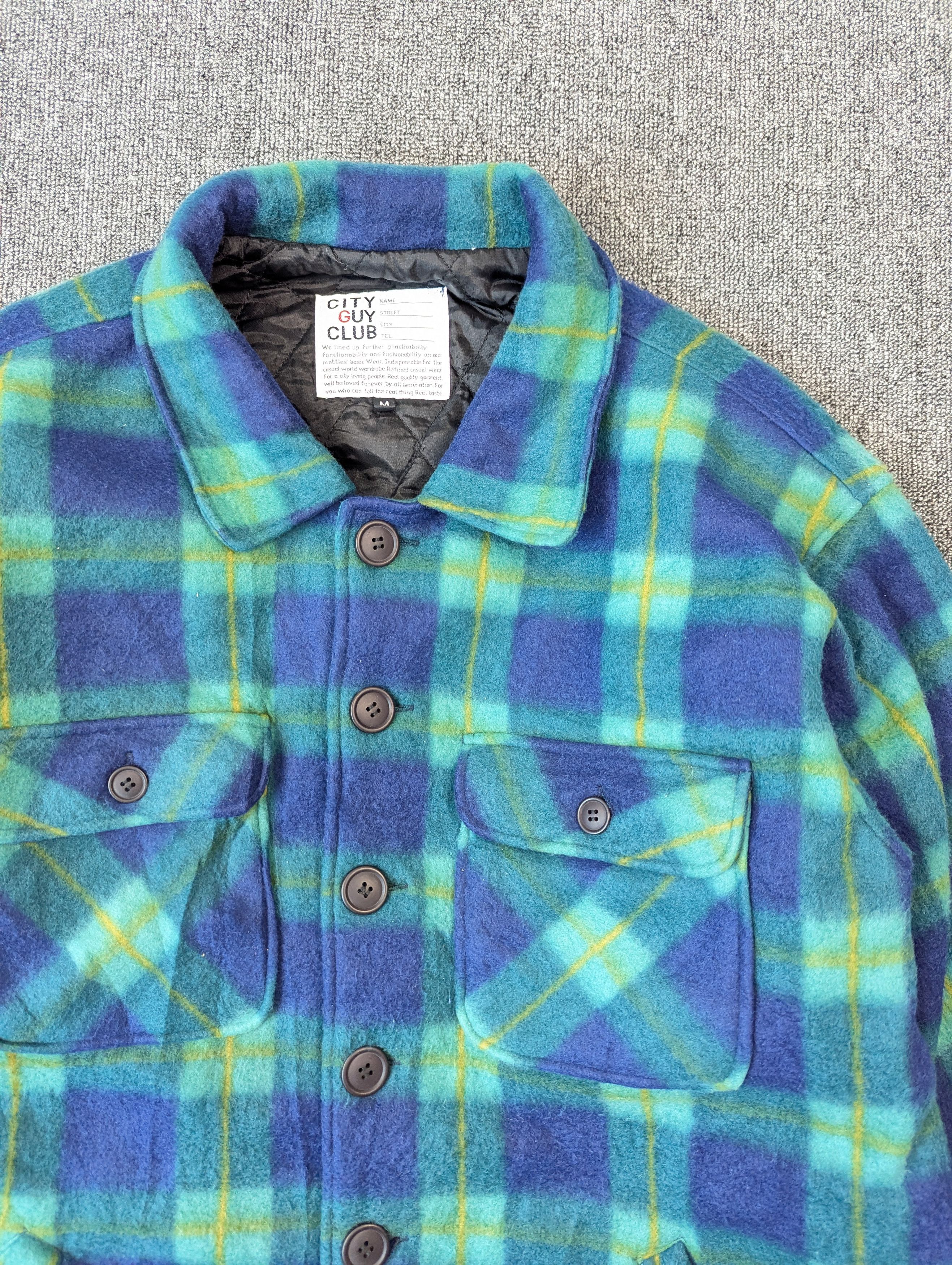 Japanese Brand City Guy Club Checked Fleece Quilted Button Ups Jacket Size US M / EU 48-50 / 2 - 4 Thumbnail
