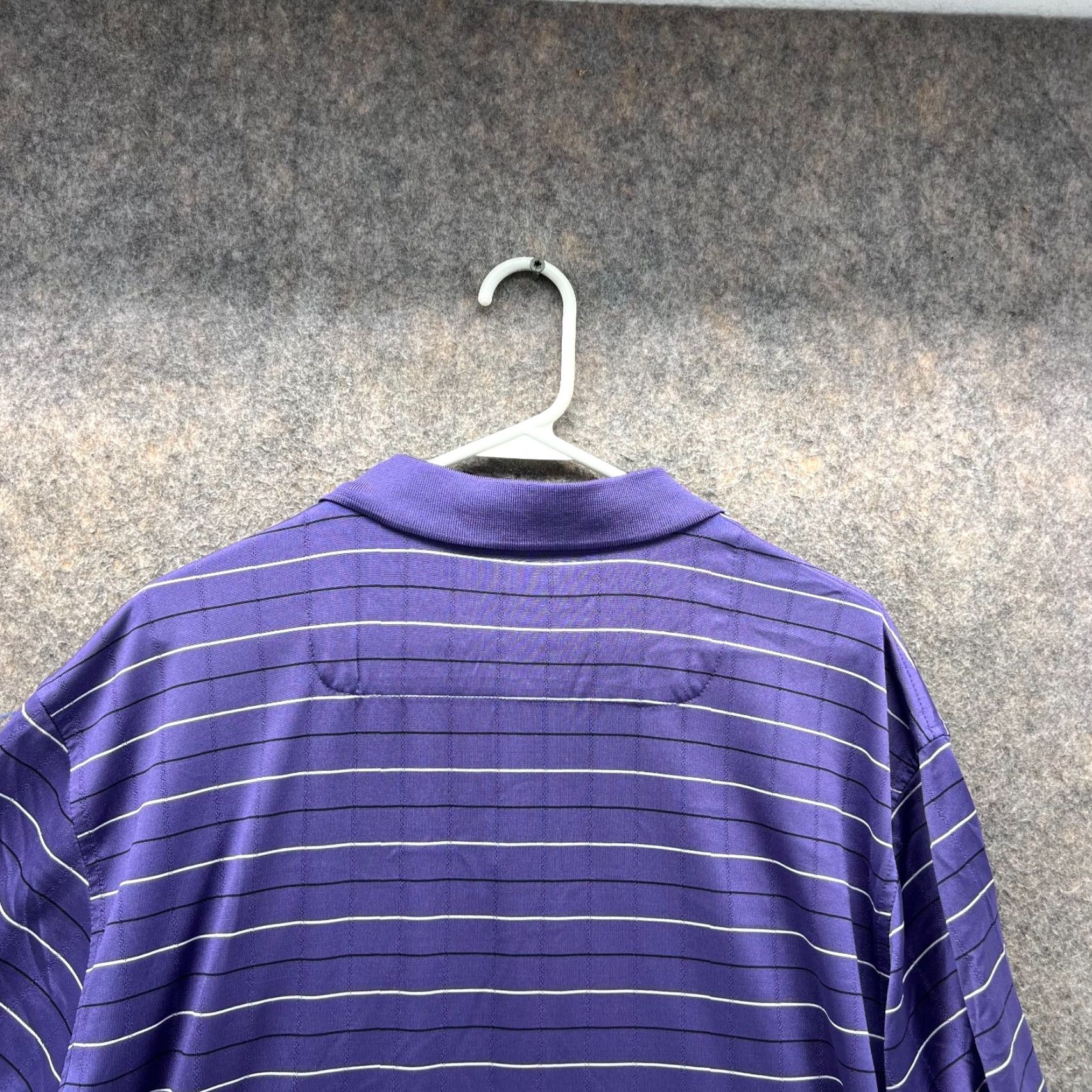 Izod Izod Polo Shirt Men XXL Adult Purple Striped Short Sleeve Button Collared 50 Chest Polo Shirt Mens Size US XXL / EU 58 / 5 - 3 Thumbnail