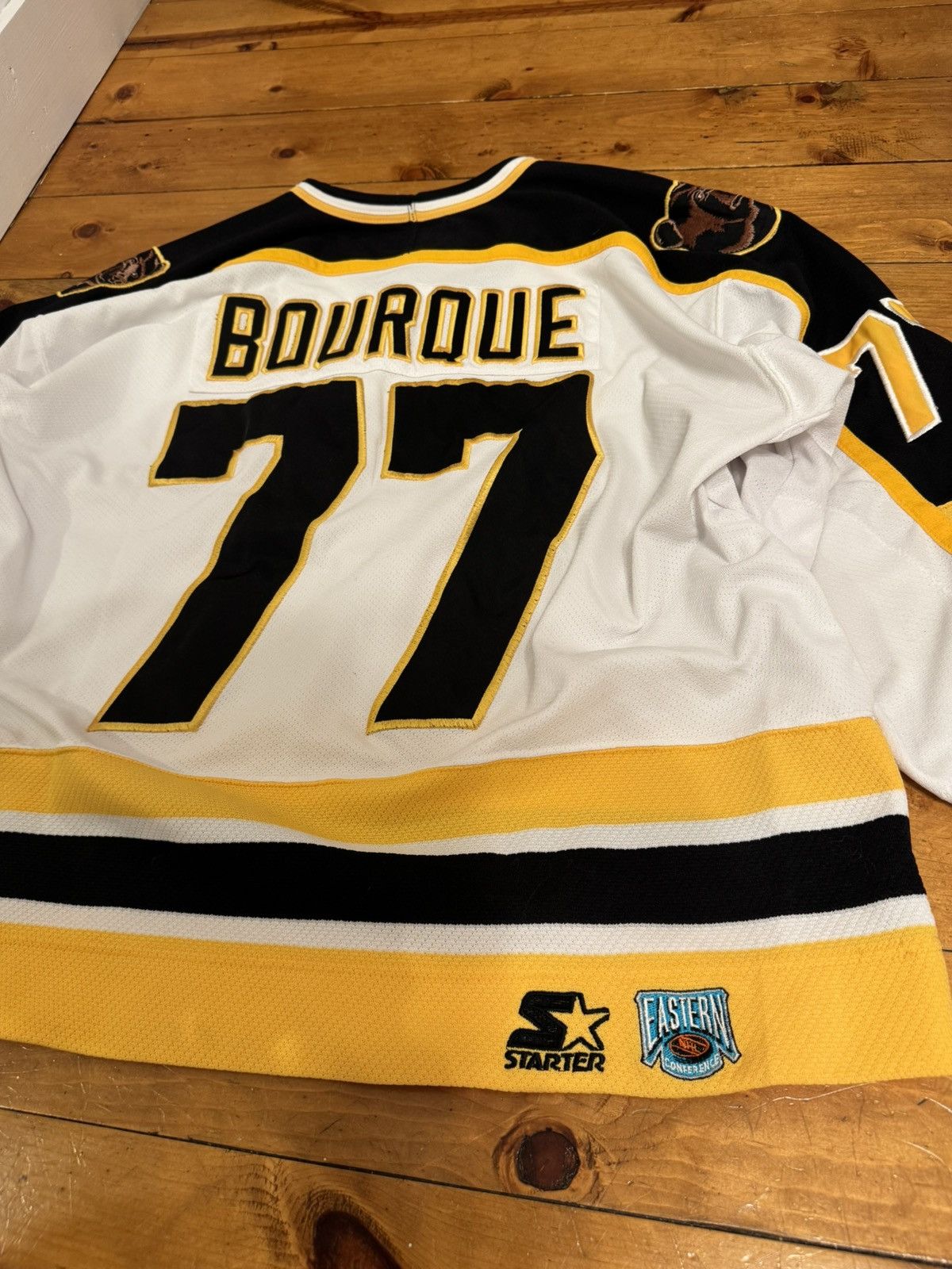 Starter VTG 90s NHL Starter Boston Bruins Ray Bourque Jersey 77 Sewn Size US XL / EU 56 / 4 - 9 Thumbnail