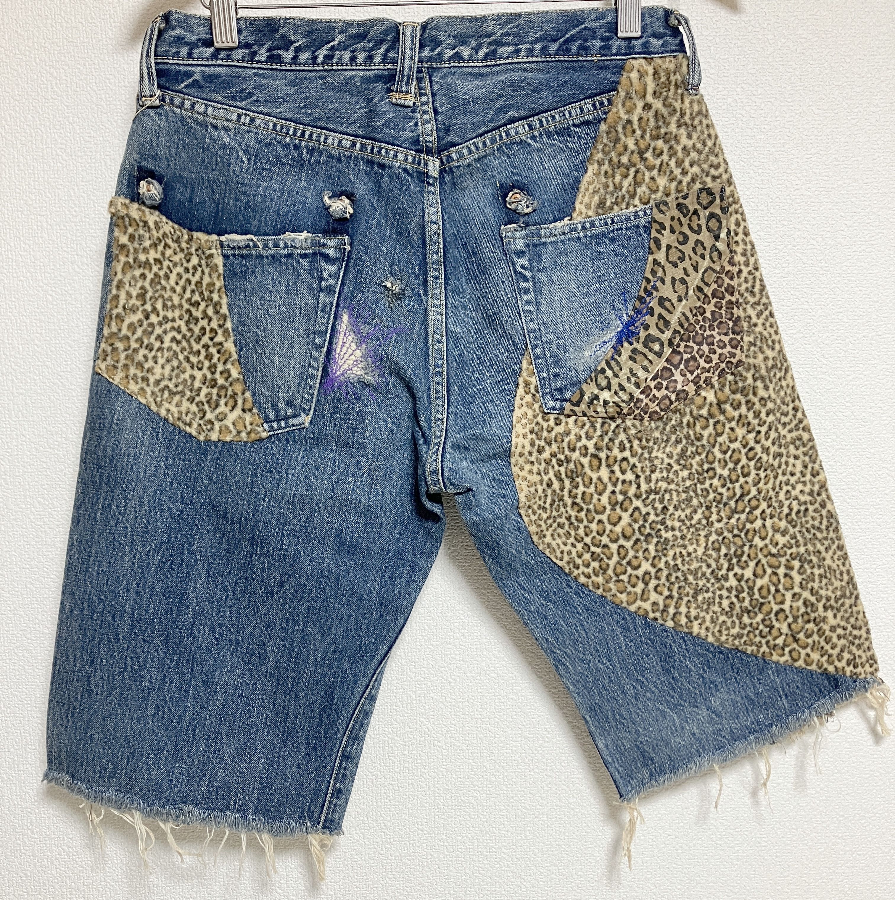 Kapital KAPITAL 14oz leopard remake denim shorts pants brand new Size US 30 / EU 46 - 2 Thumbnail