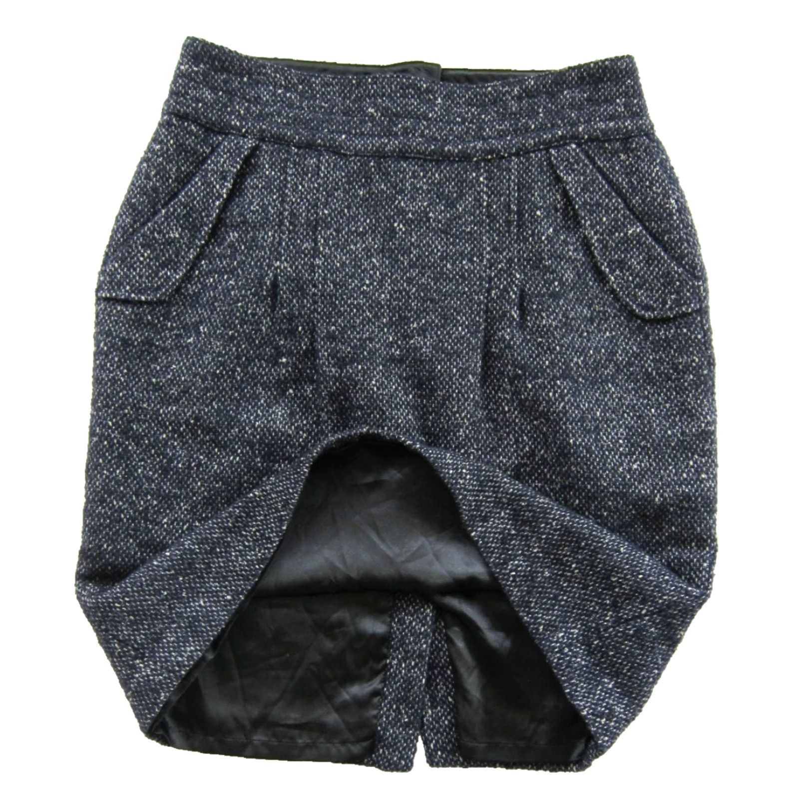 Vintage CAbi Wool Blue Tweed Pocket Straight Pencil Work Classic Skirt Women Size 8 Size 30" / US 8 / IT 44 - 4 Thumbnail
