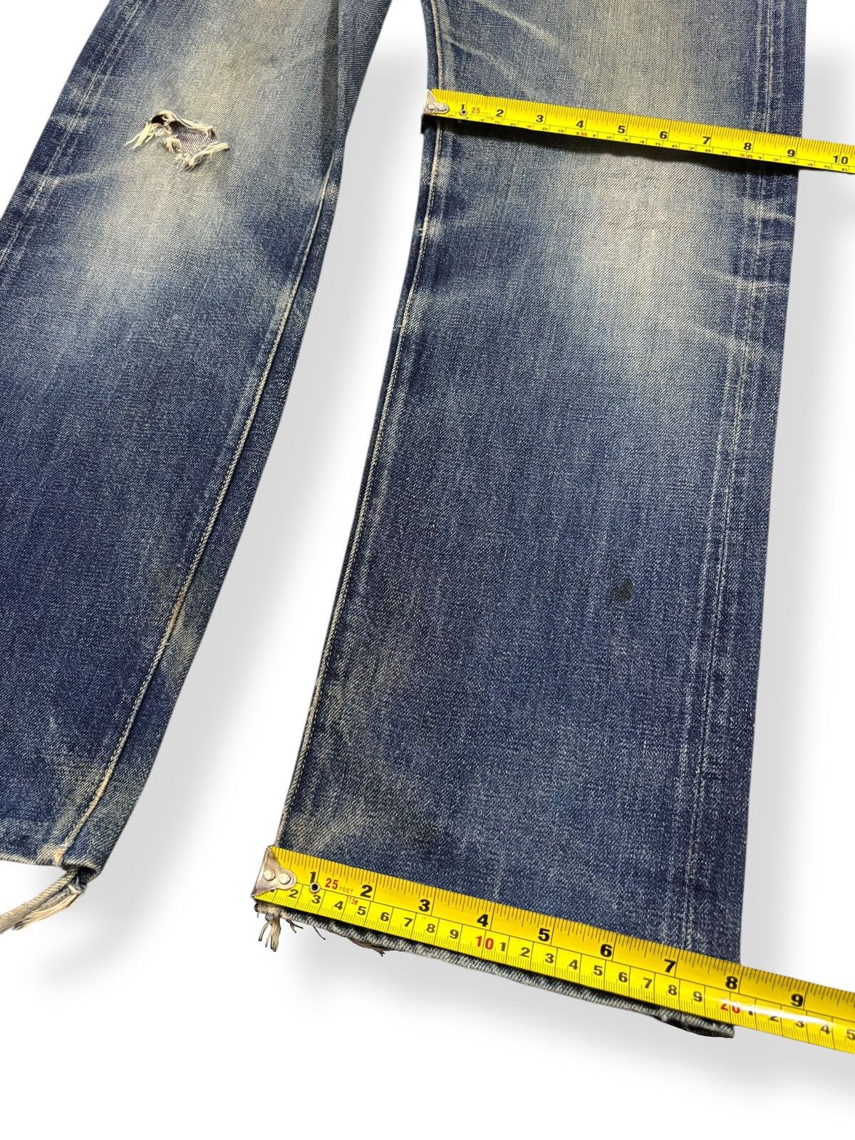 Full Count & Co. Vintage FullCount & Co 1101 Selvedge Distressed Grunge Jeans Size US 30 / EU 46 - 19 Thumbnail