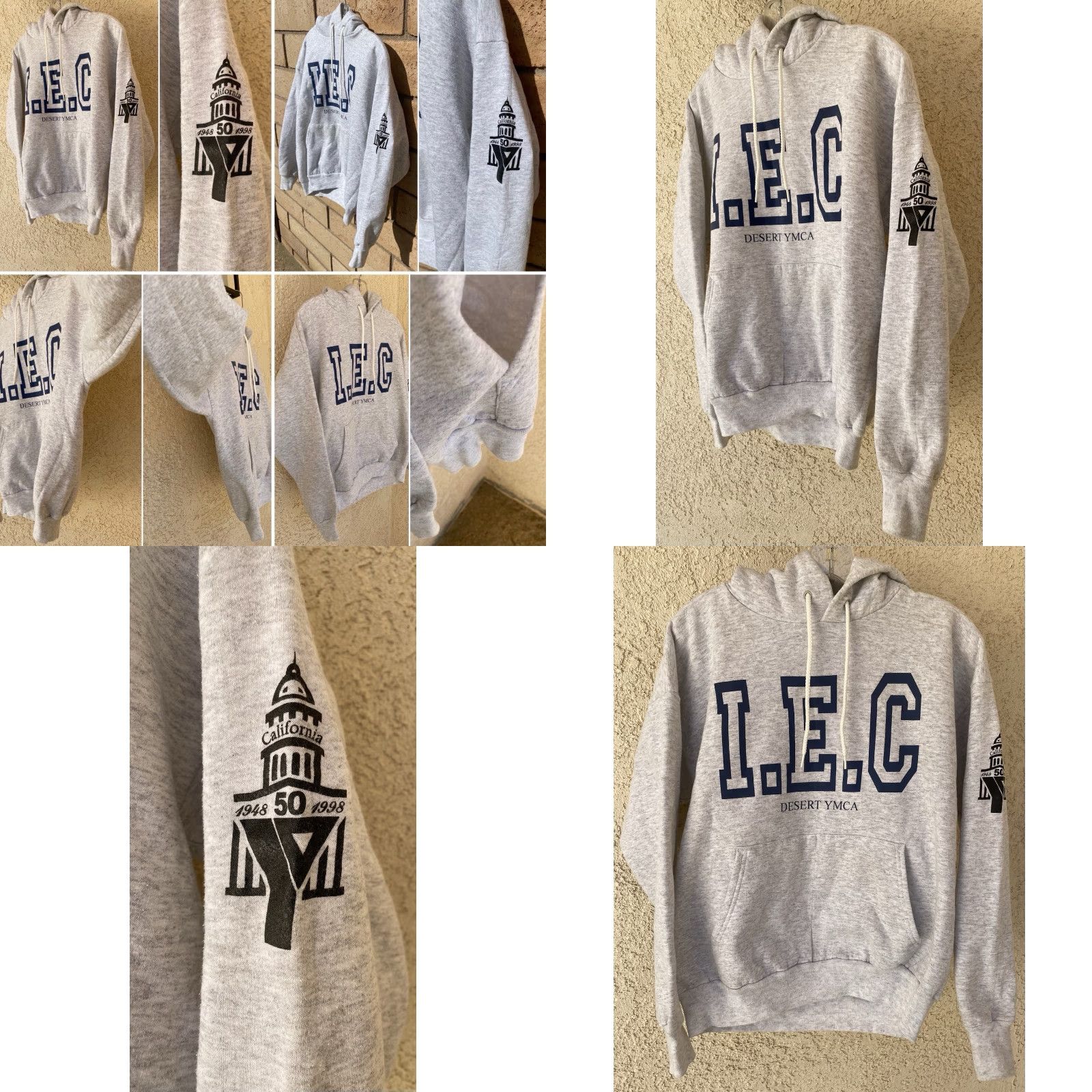 Hanes VINTAGE Hanes Desert YMCA I.E.C Rage Machine Inland Empire Hoodie Sweatshirt L Gray 90s Mens Hoodie Size US L / EU 52-54 / 3 - 8 Thumbnail