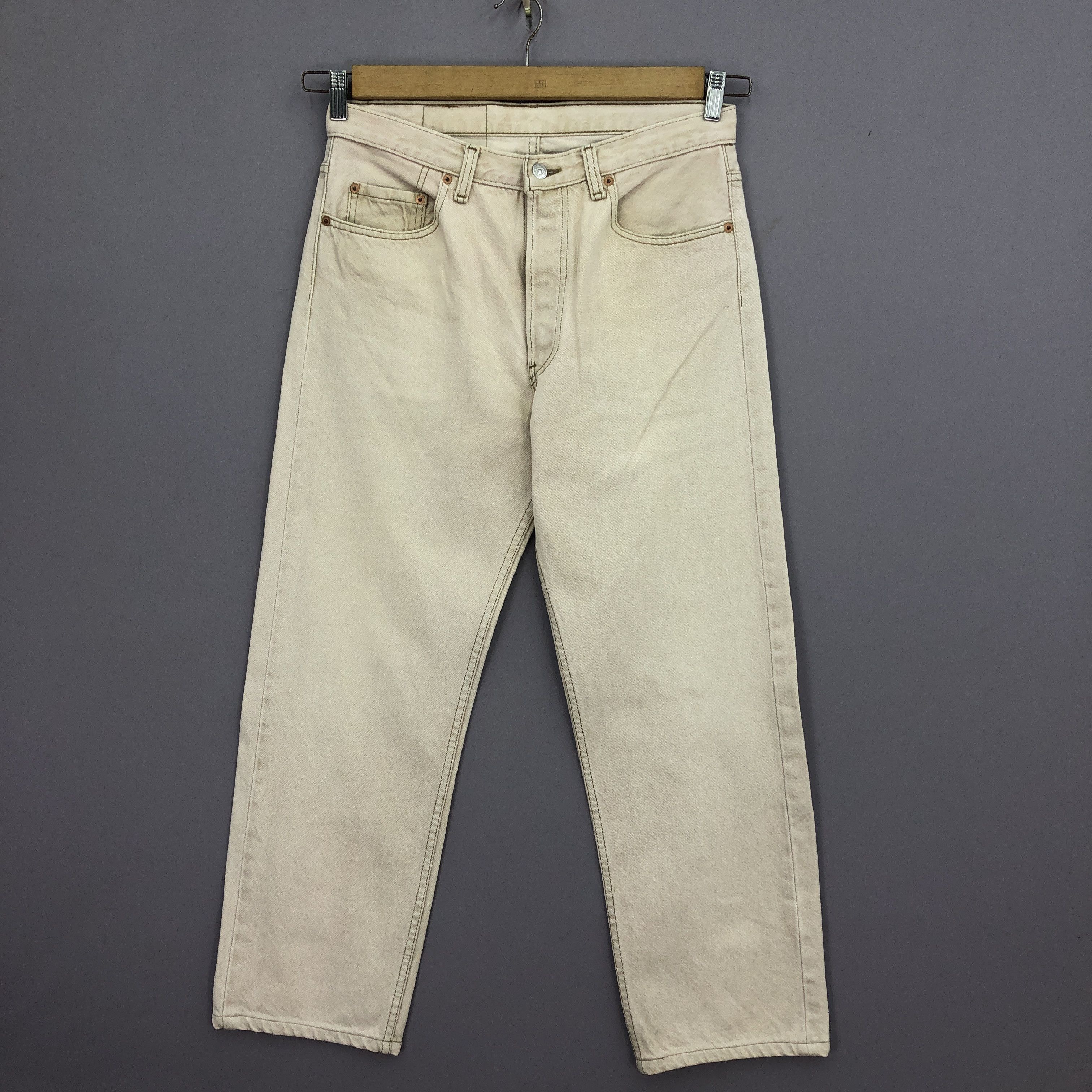 Levi's Vintage Levis 501 Jeans 90s Levi's Beige Brown Denim GF30253 Size US 30 / EU 46 - 1 Thumbnail