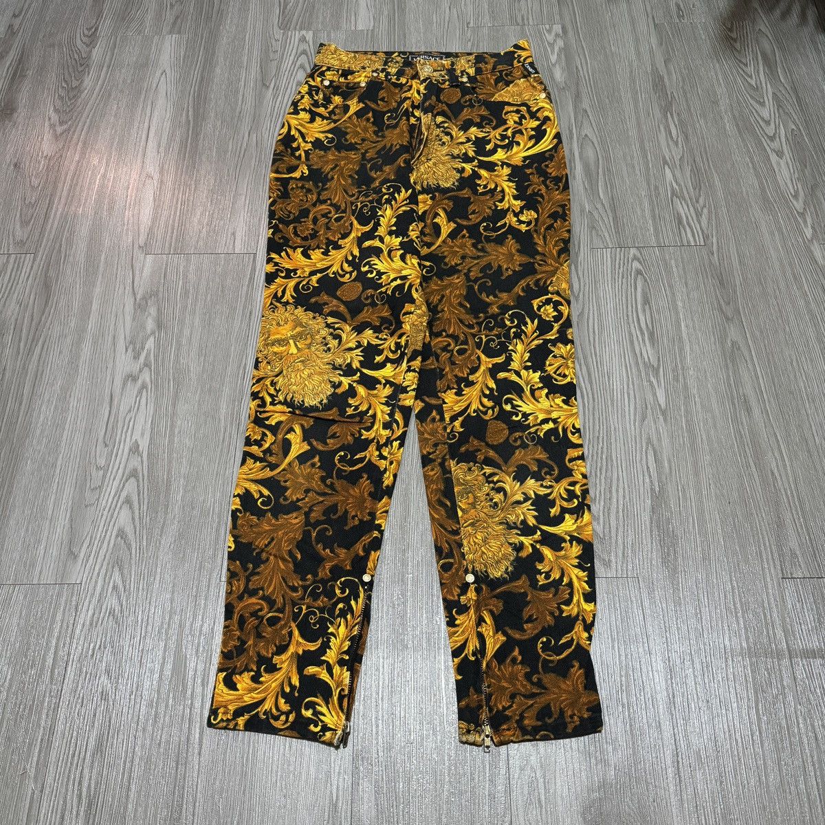 Versace × Versace Jeans Couture Versace 90s Gold Baroque High Waist Jeans Size US 30 / EU 46 - 1 Thumbnail
