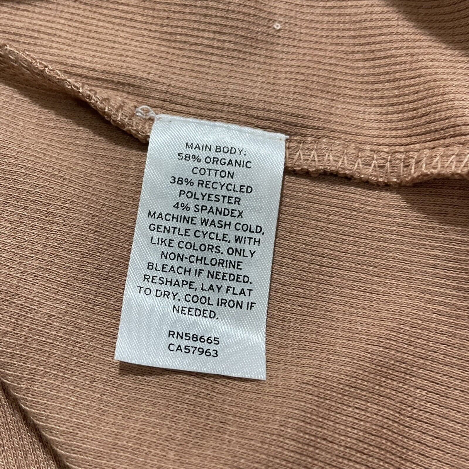 Nordstrom Abound Lettuce Edge Mini Dress Tan Ruched Organic Cotton Size M / US 6-8 / IT 42-44 - 9 Thumbnail