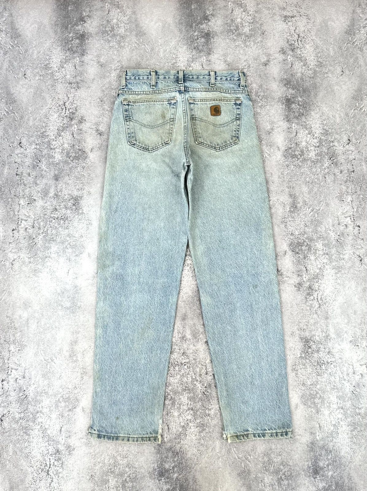 Carhartt Vintage 90s Carhartt Made In USA Light Blue Distressed Jeans Size US 32 / EU 48 - 1 Thumbnail