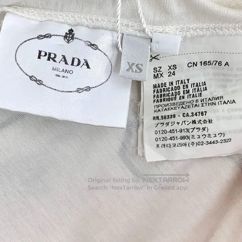 Prada Prada White figure printed cotton round-neck short-sleeved Size US XS / EU 42 / 0 - 8 Thumbnail