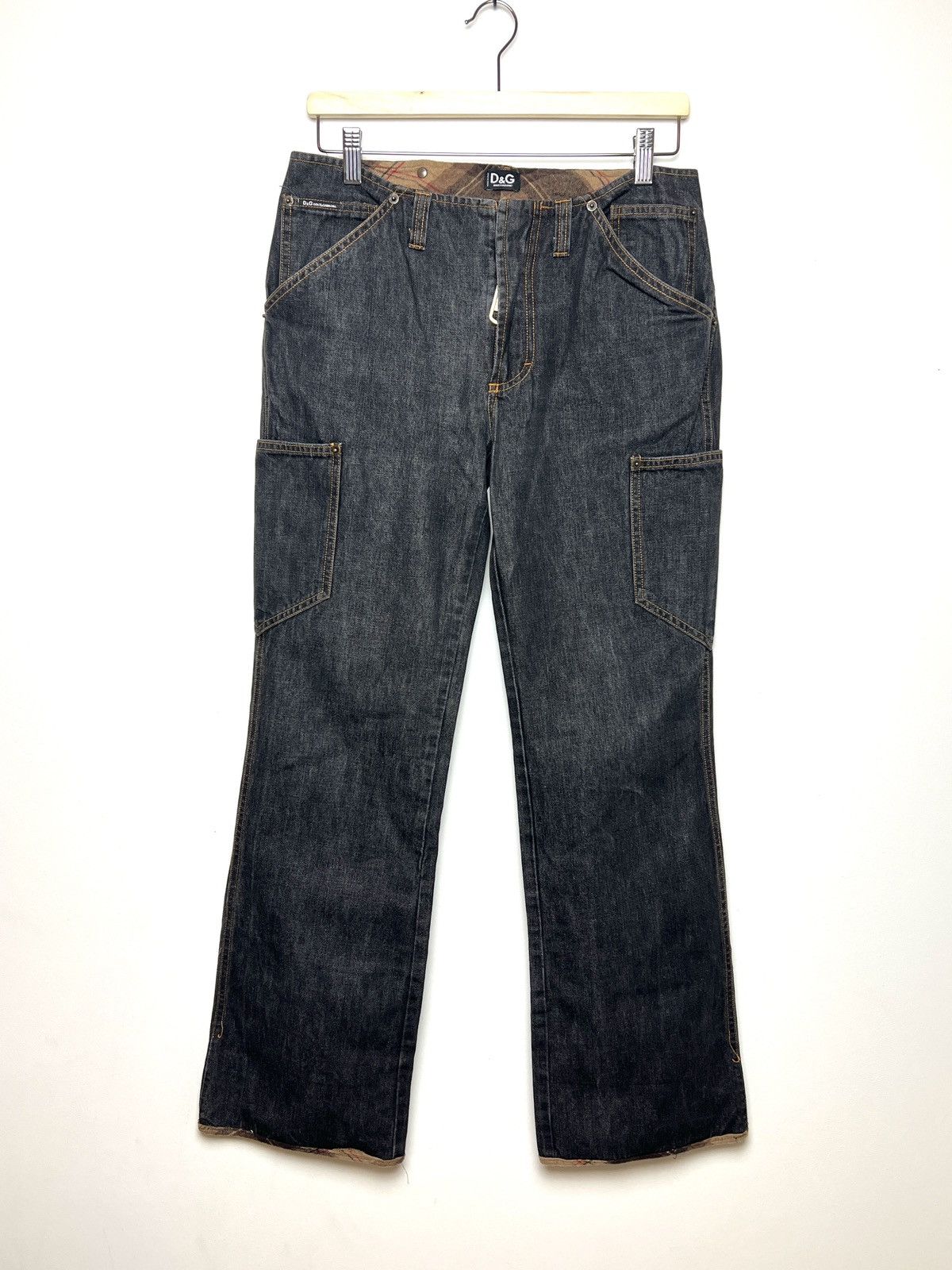 dolce&gabbana y2k cargo flared jeans