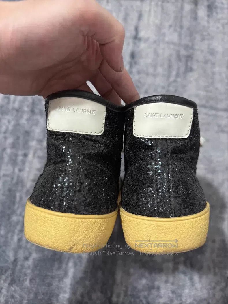 Saint Laurent Paris Saint Laurent Paris Black Scale Patch Cowhide High-Top Can Size US 9 / EU 42 - 4 Thumbnail
