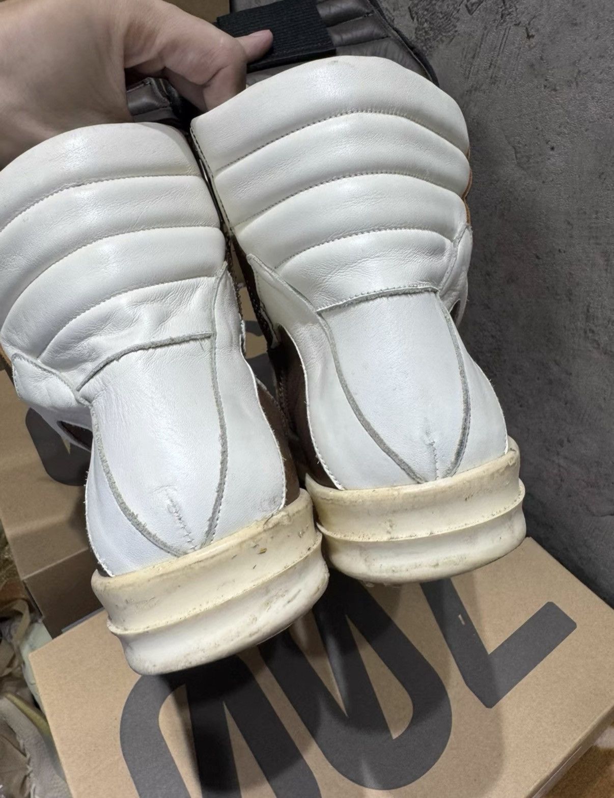 Rick Owens Rick Owens Geobasket, Mocha Brown & White K37 Size US 9.5 / EU 42-43 - 7 Thumbnail