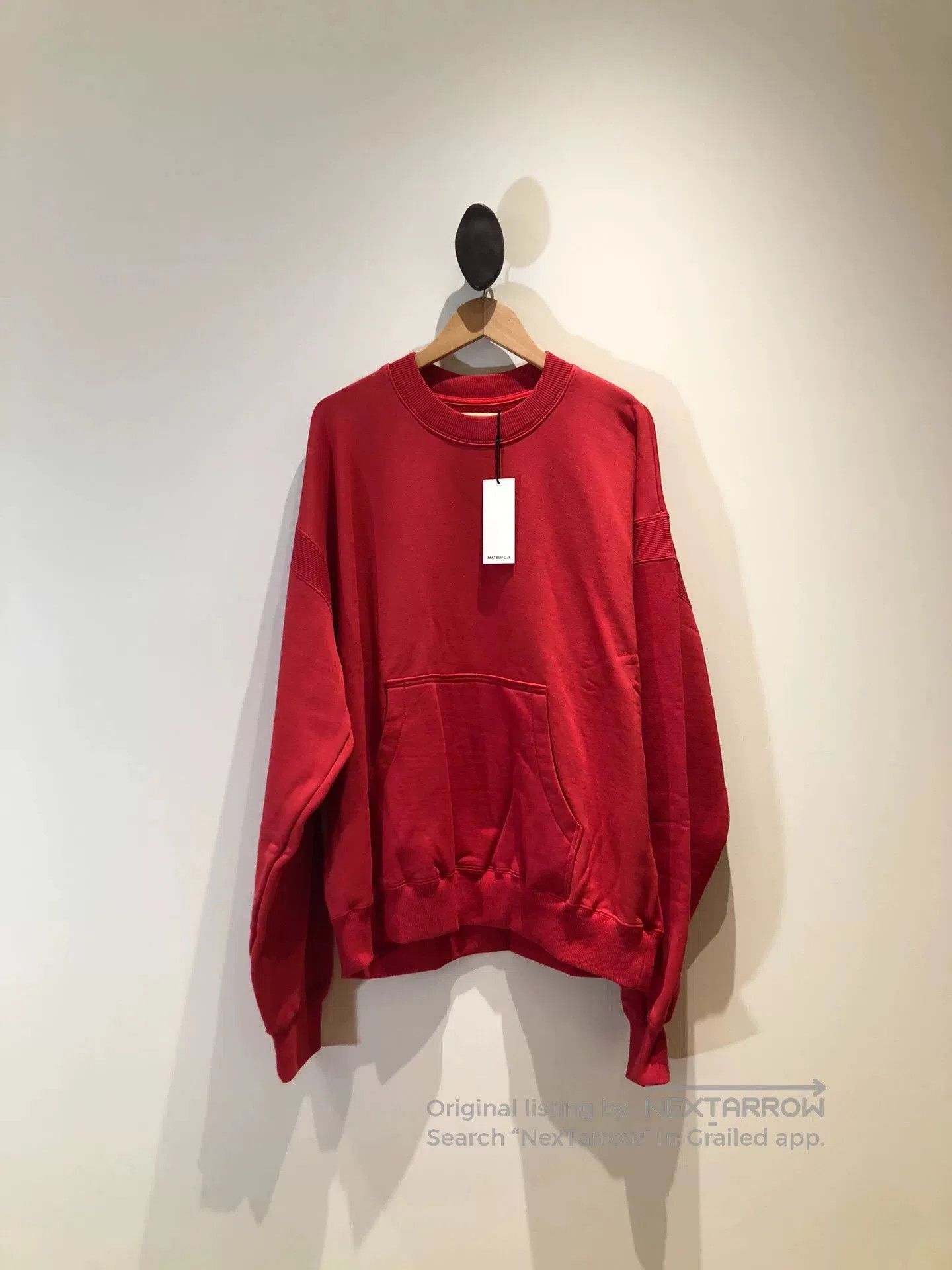 MATSUFUJI Red Pullover Hoodie.