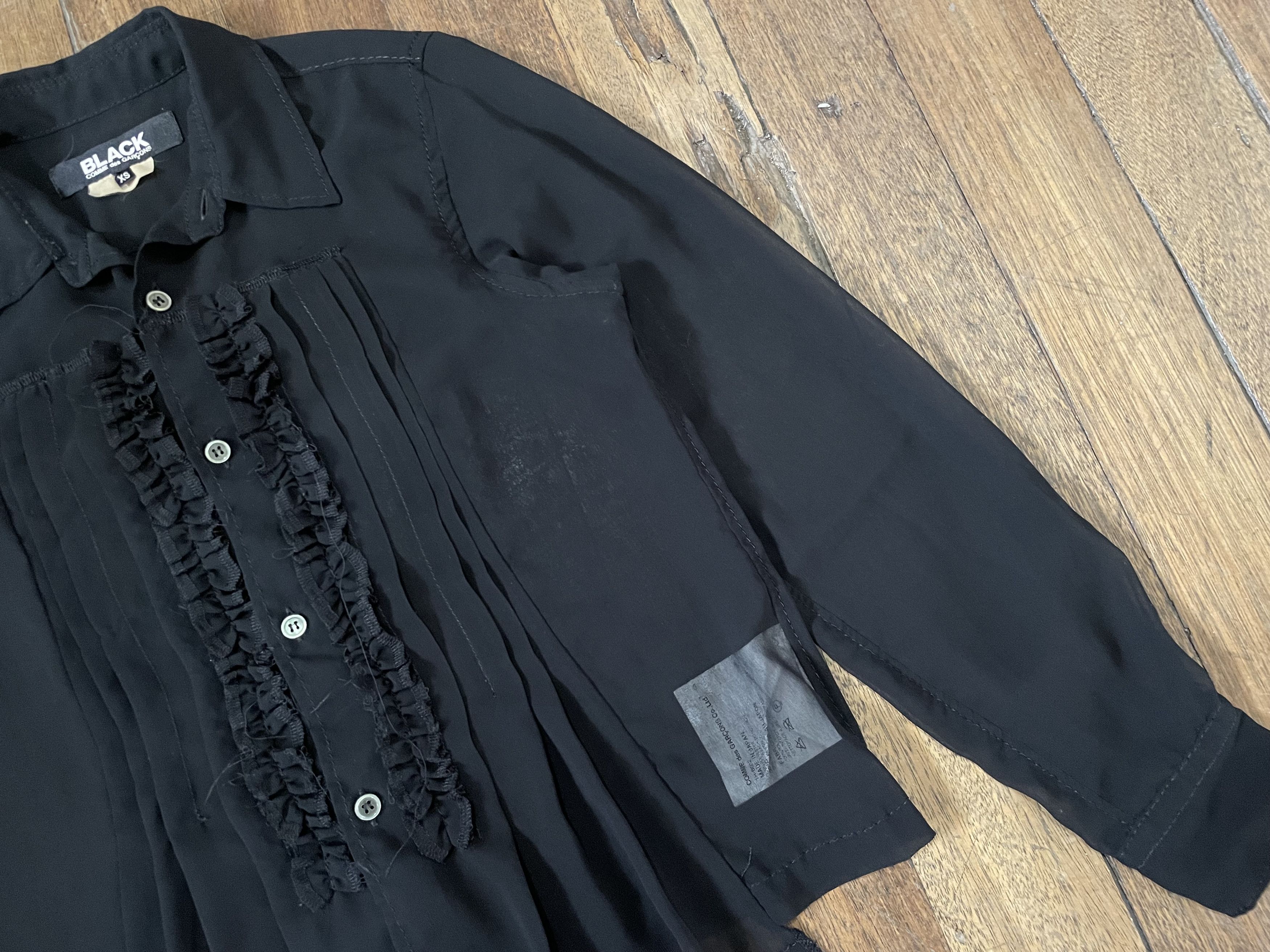 Comme des Garcons Black CDG - See Through Button Up Blouse - AD2011 Size XS / US 0-2 / IT 36-38 - 5 Thumbnail