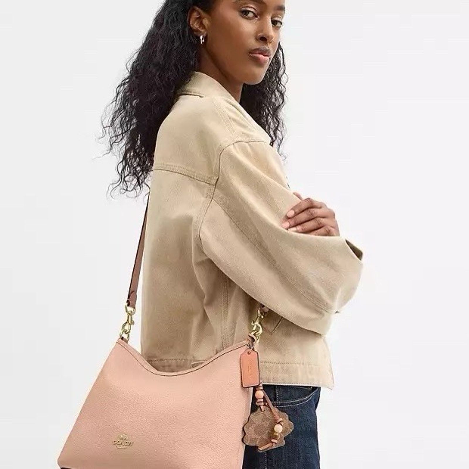 Coach NWT Coach Laurel Shoulder Bag Shell Charm CBH81 Cream/Tan Size ONE SIZE - 8 Thumbnail