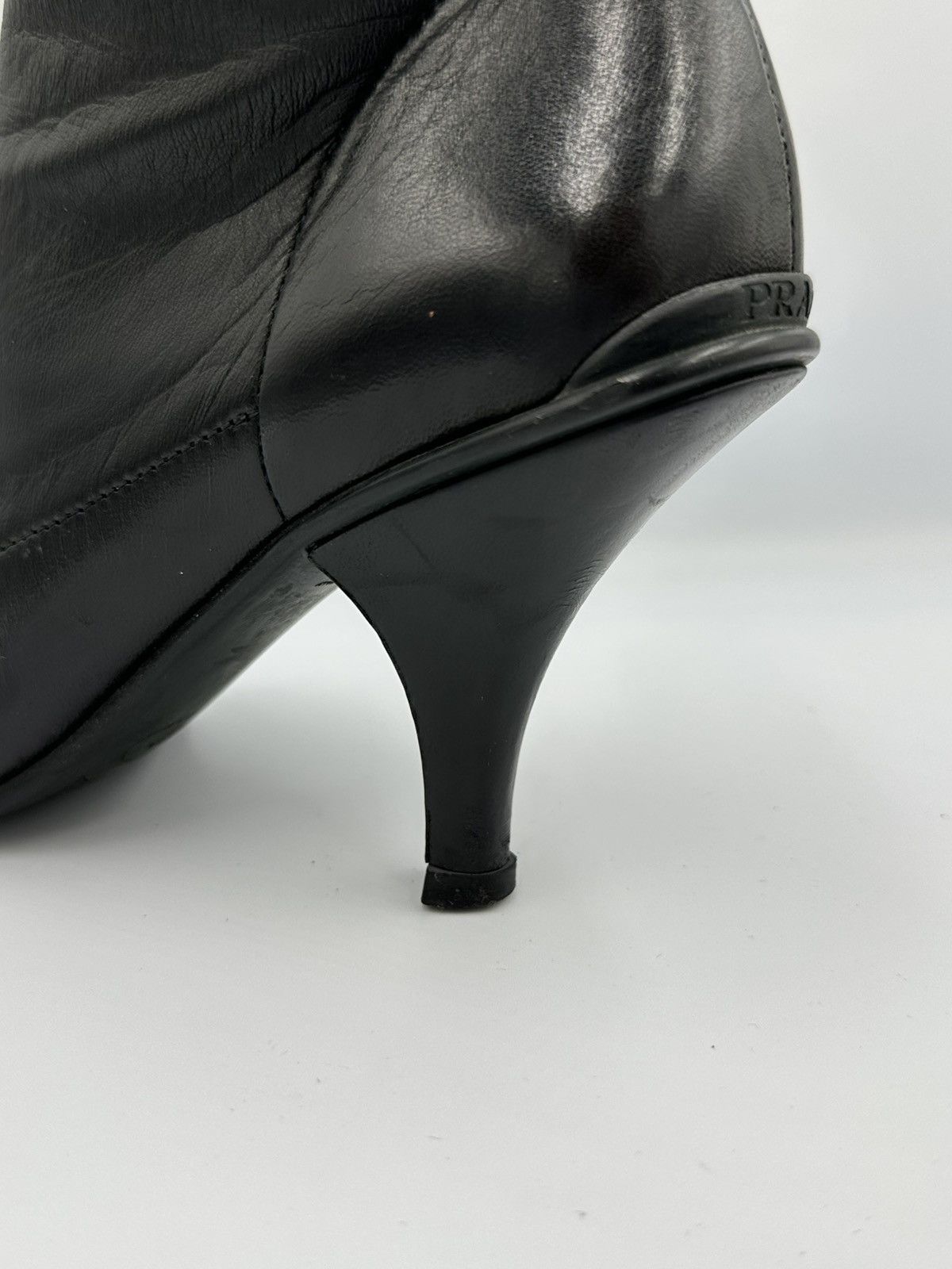 Prada Prada leather Boots with logo embroidery Size US 6 / IT 36 - 11 Thumbnail