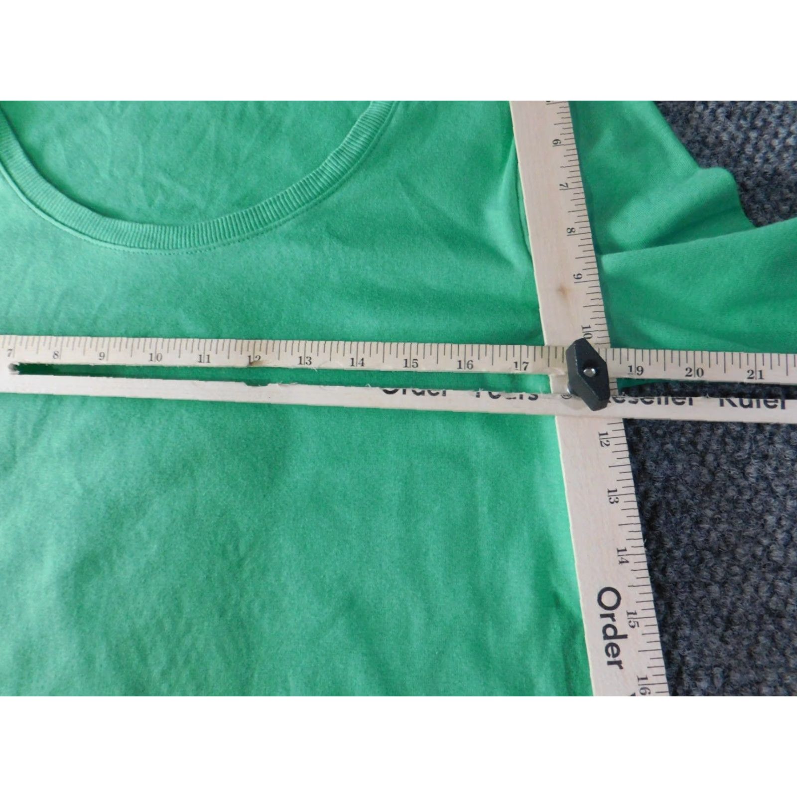 Jones New York Jones New York Blouse Womens Large Green V-Neck Casual Long Sleeve Pullover 100% Cotton Rayon Stretch Classic Modern Care Regular Basic Sports Shirt Size L / US 10 / IT 46 - 5 Thumbnail