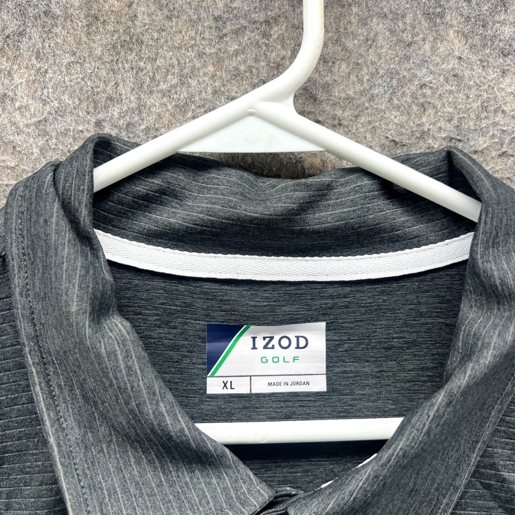 Izod IZOD Polo Shirt Mens XL Gray Preppy Heather Knit Golf Golfer Extra Large Stretch Shirt Polo Mens XL Gray Size US XL / EU 56 / 4 - 6 Thumbnail