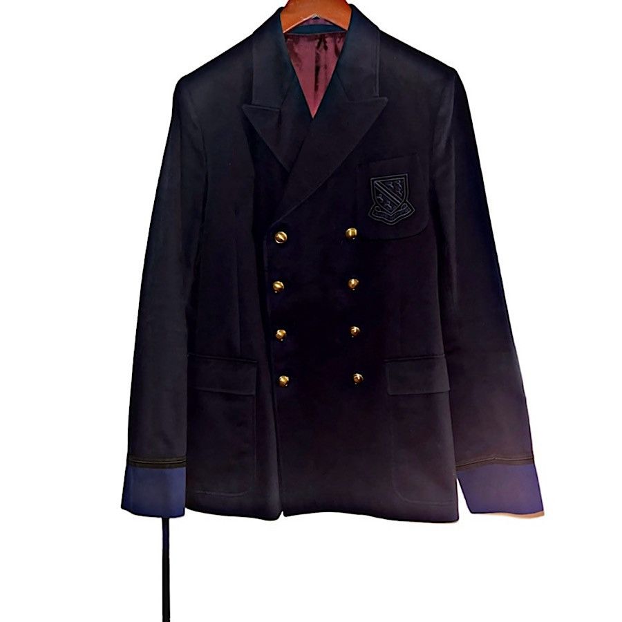 Gucci Authentic Gucci 01 AW Tom Ford Runway Navy Emblem Blazer Size 44R - 1 Thumbnail
