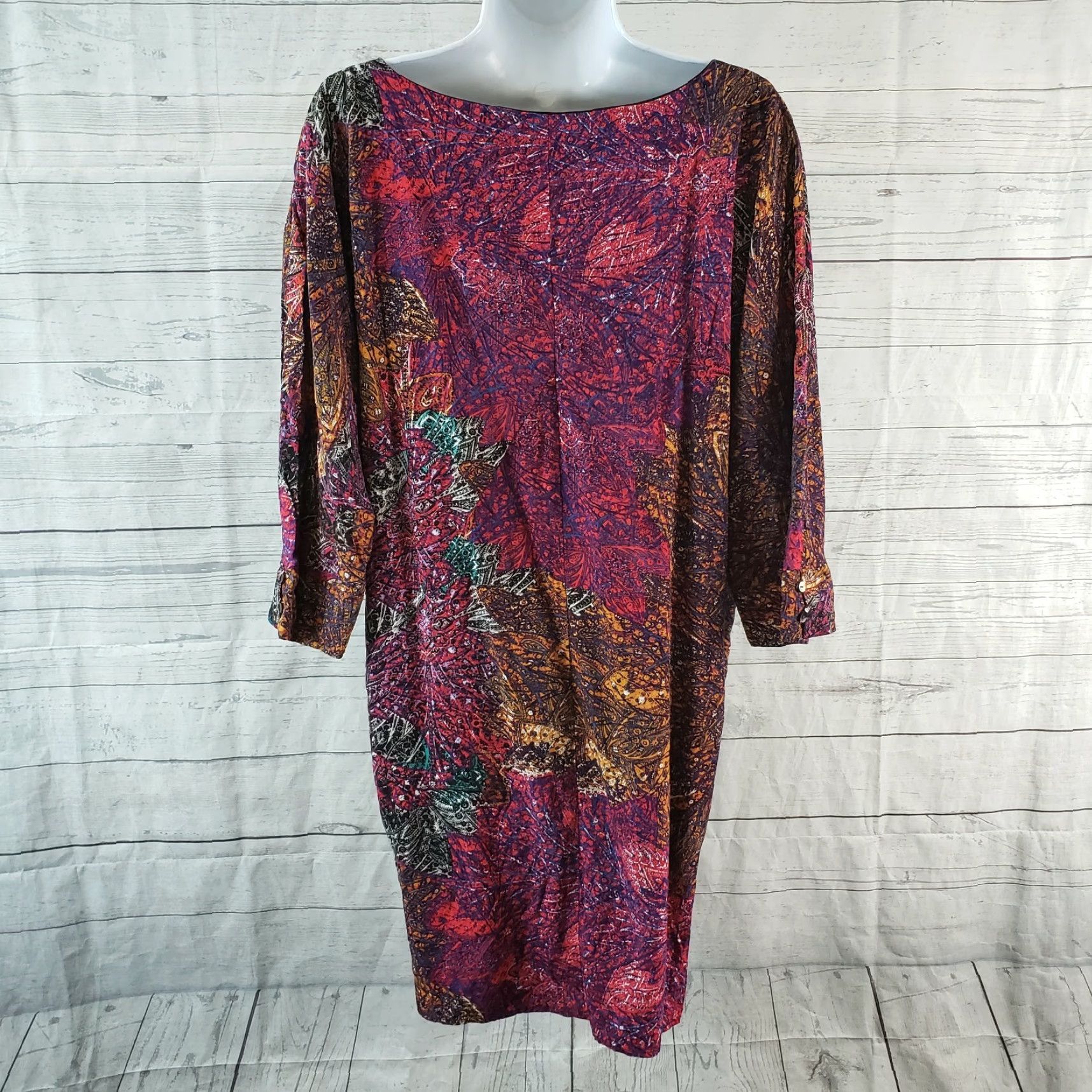 Vintage VINTAGE Edme & Esyllte Womens Chromatique Dress Tunic L Purple Orange Pockets Size L / US 10 / IT 46 - 4 Thumbnail