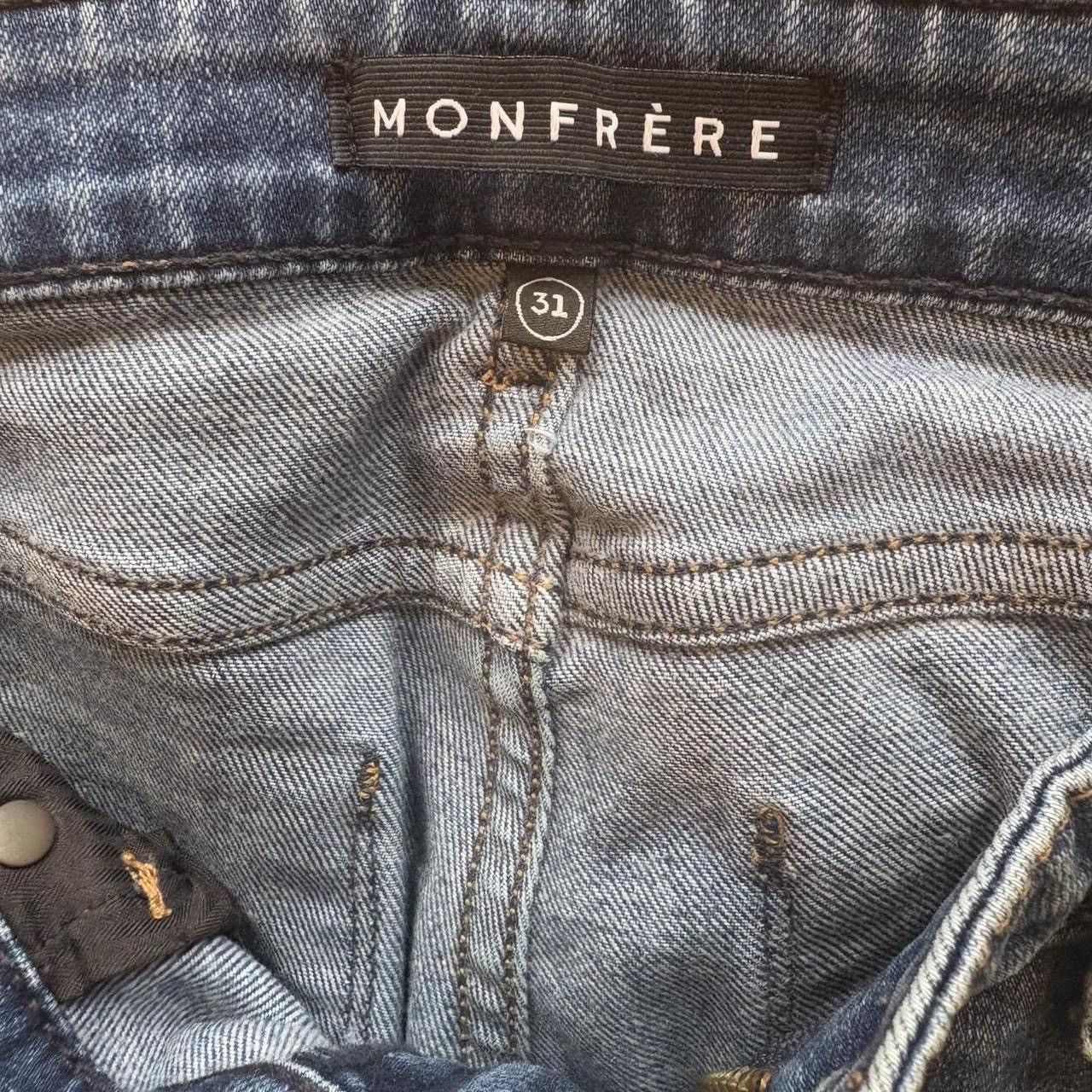 MONFRERE Monfrere Greyson Distressed Skinny Fit Jeans Dark Vintage Size US 31 - 6 Thumbnail