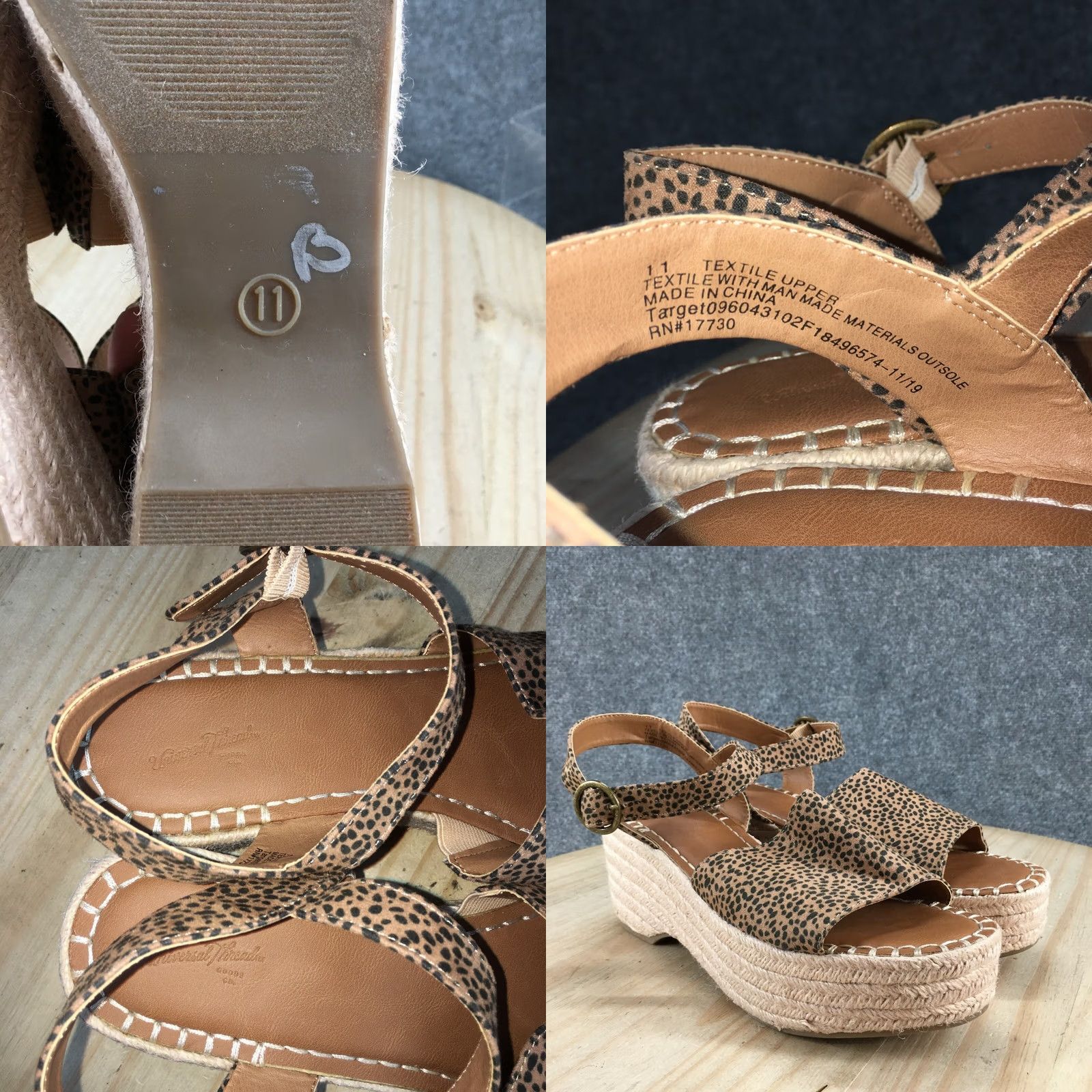 Vintage Universal Thread Sandals Women 11 Morgan Platform Wedge Espadrille Brown True Brown Size US 11 / IT 41 - 9 Thumbnail