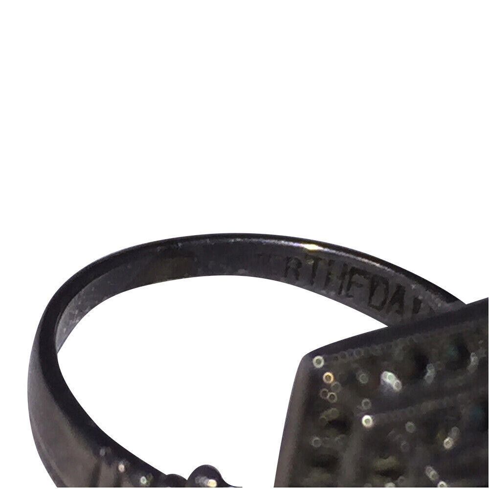 Designer Art Deco Sterling Hematite 3 Tier Pave Marcasite Ring Size ONE SIZE - 5 Thumbnail