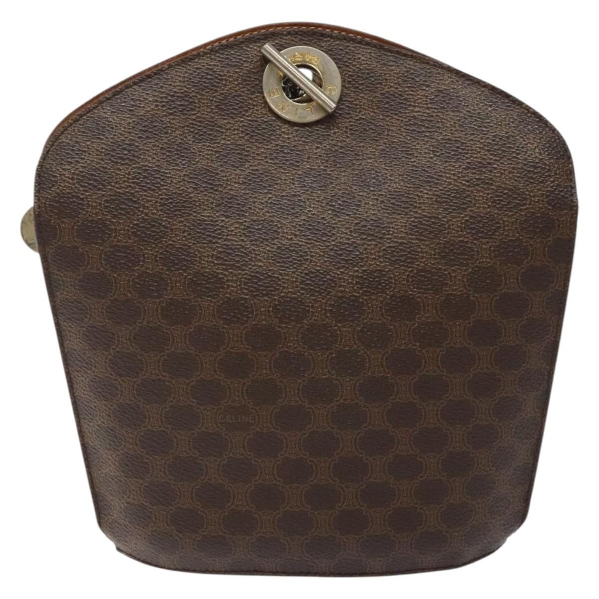 Celine CELINE Macadam Canvas Shoulder Bag Pvc Leather Brown Gold Size ONE SIZE - 2 Thumbnail