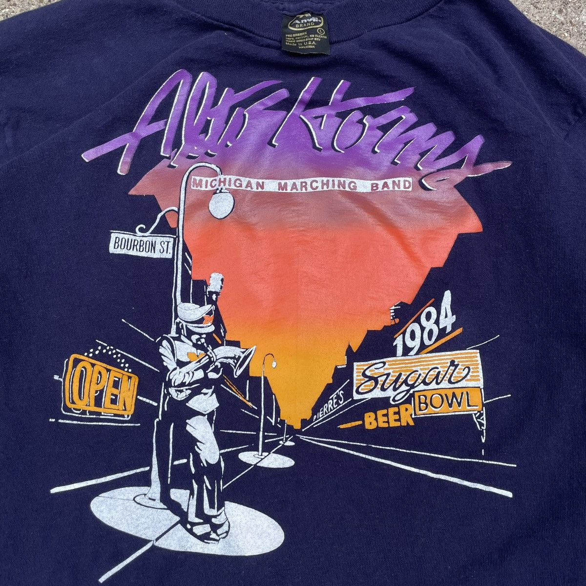 Anvil Vtg 80s University of Michigan Marching Band Long Sleeve Tee Size US L / EU 52-54 / 3 - 3 Thumbnail