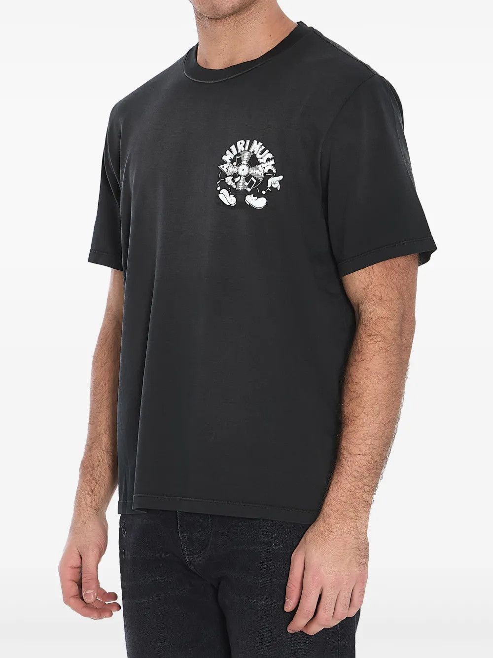 Amiri o1h1sh10525 Music Record T-Shirt in Black Size US XXL / EU 58 / 5 - 2 Thumbnail