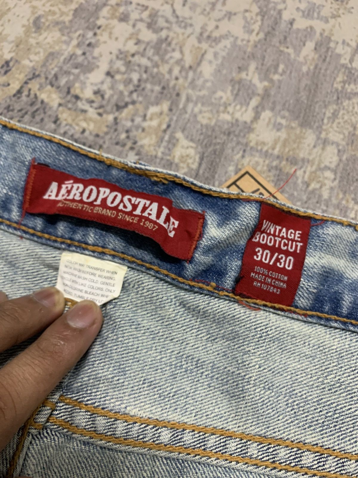 Japanese Brand Aeropostale flare jeans RUSTY distressed grunge stone wash Size US 32 / EU 48 - 13 Thumbnail