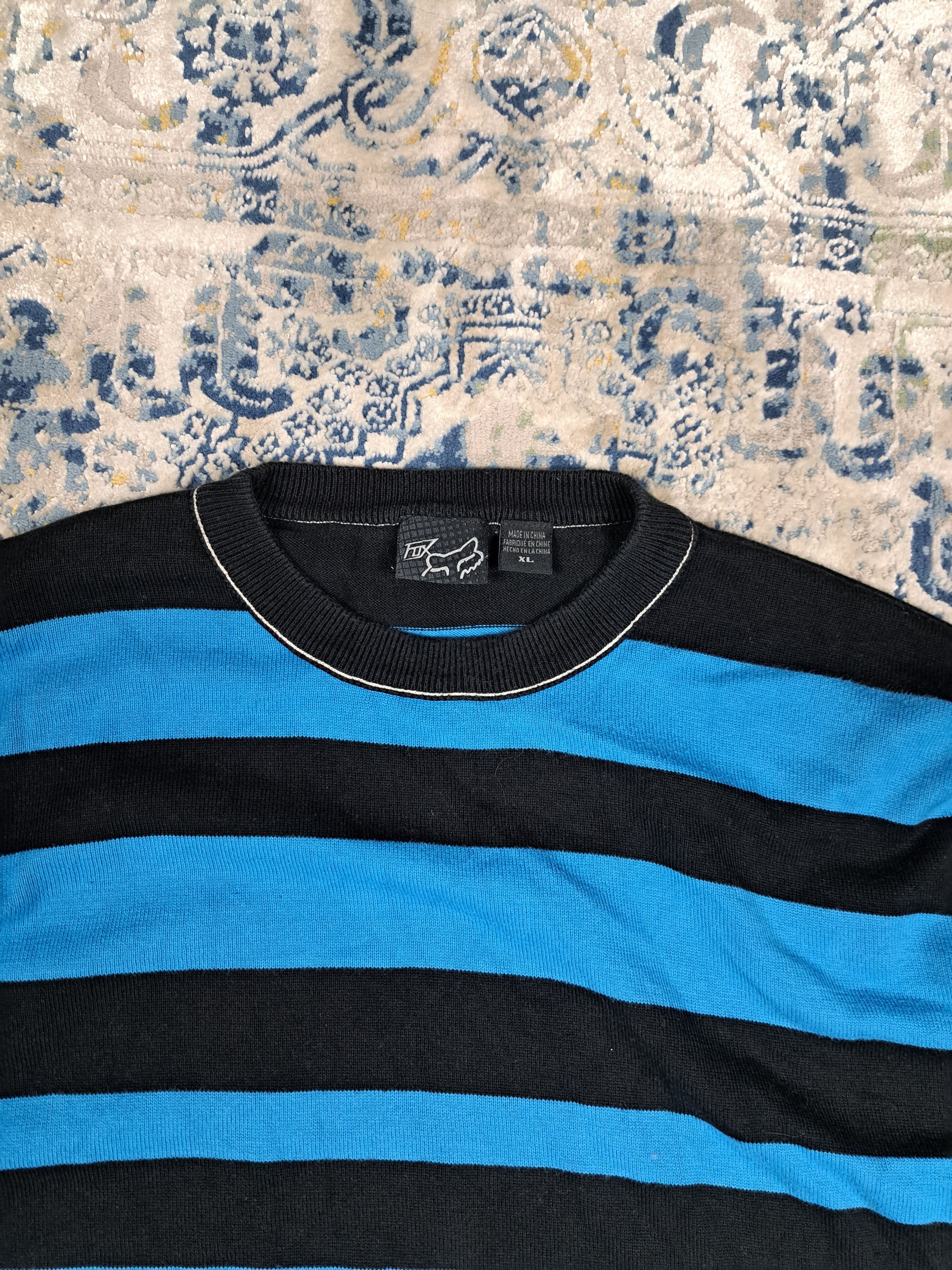 Fox Racing Fox Racing y2k Striped Sweater Streetwear Moto Rare Size US XL / EU 56 / 4 - 3 Thumbnail