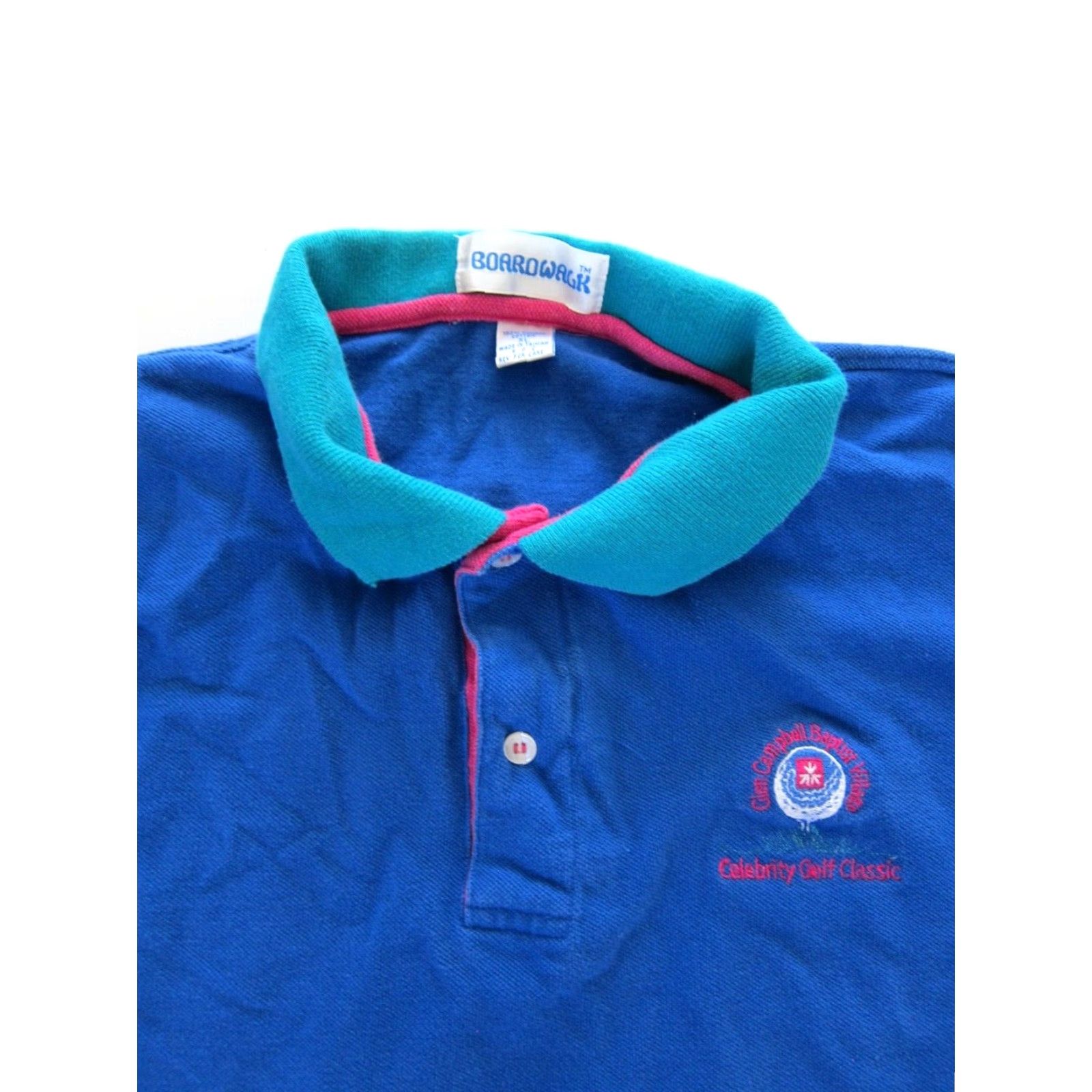 Vintage Vtg Boardwalk Blue Polo XL shirt Men Celebrity Golf Classic Size US XL / EU 56 / 4 - 3 Thumbnail