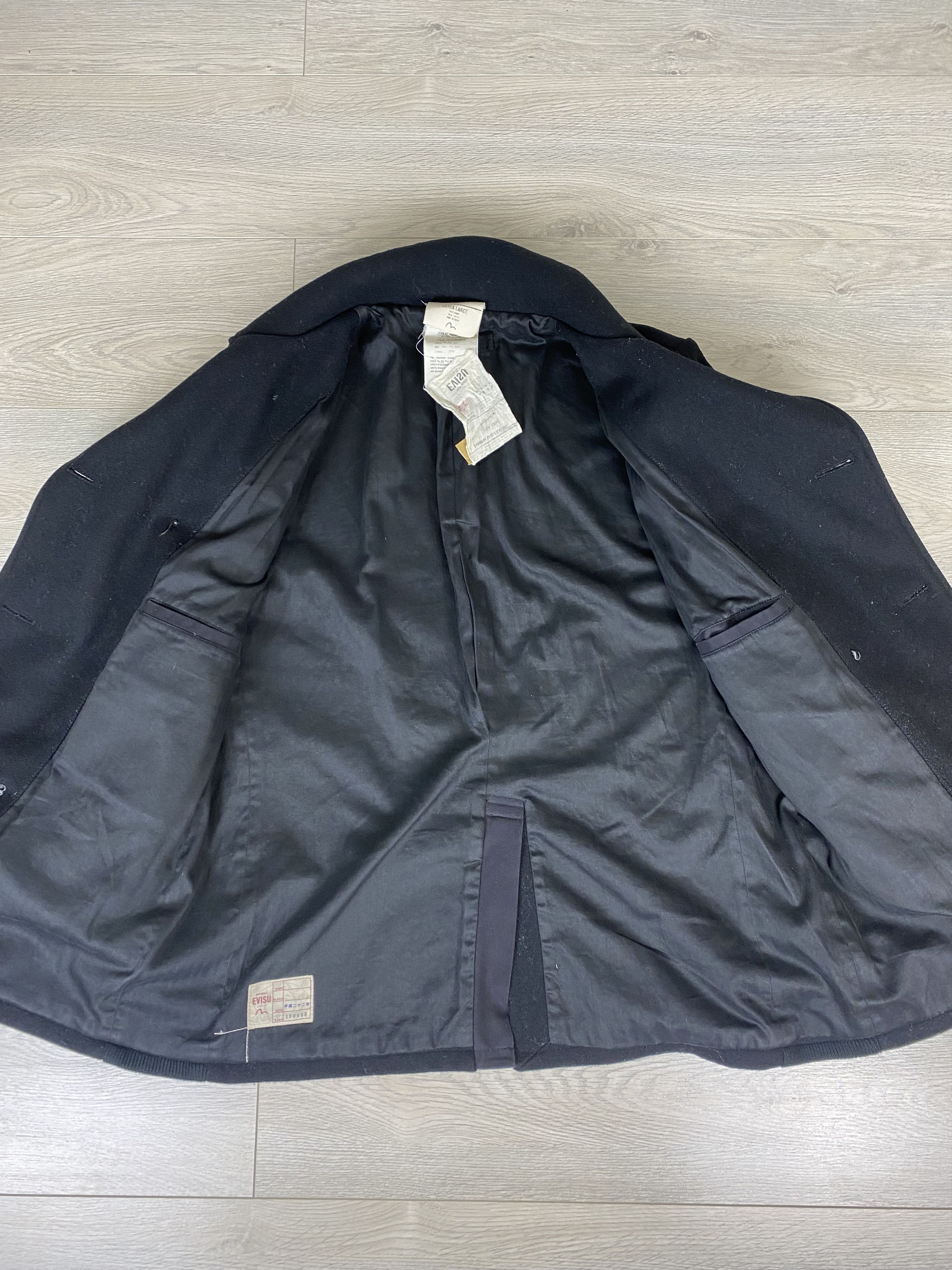 Evisu Evisu Vintage Wool Pea Coat Size US XL / EU 56 / 4 - 8 Thumbnail