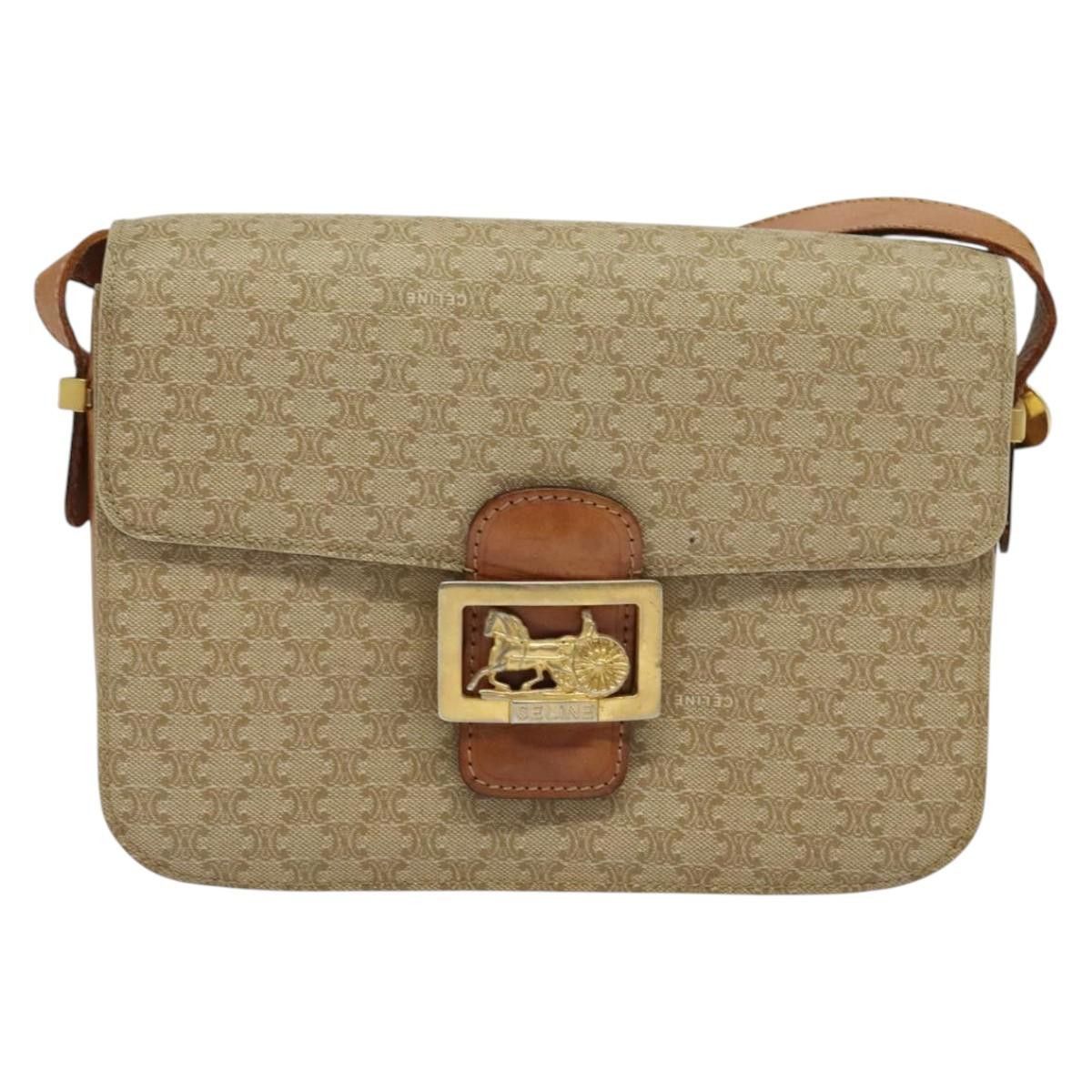 Celine CELINE Macadam Canvas Shoulder Bag Pvc Beige Gold Size ONE SIZE - 2 Thumbnail