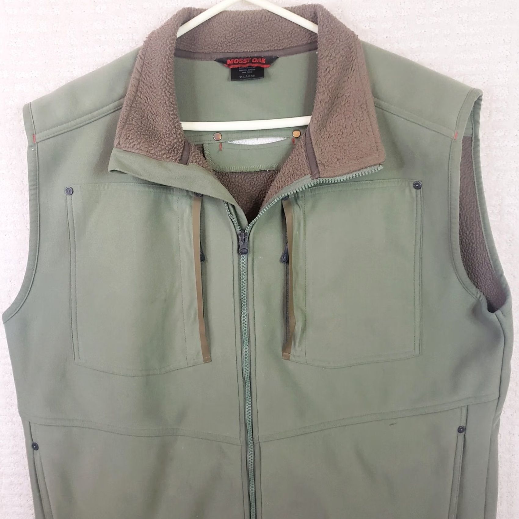 Vintage Mossy Oak Camp Sherpa Vest Mens XL Green Sherpa Lined 4 Zip Pockets Camp Vest Size US XL / EU 56 / 4 - 2 Thumbnail