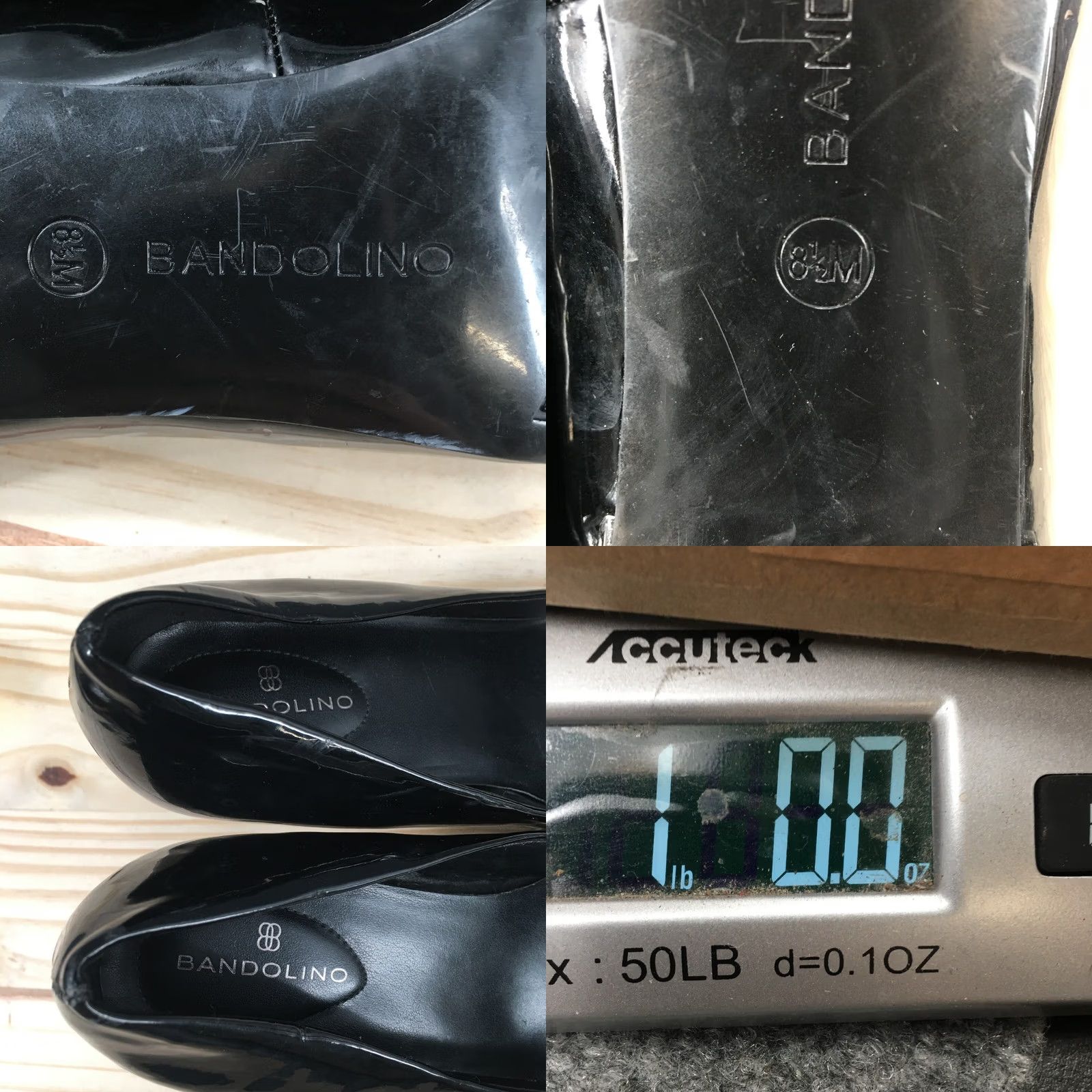 Vintage Bandolino Heels Womens 8.5 M Dress Pump Stiletto Black Patent Leather Closed Toe Size M / US 6-8 / IT 42-44 - 9 Thumbnail