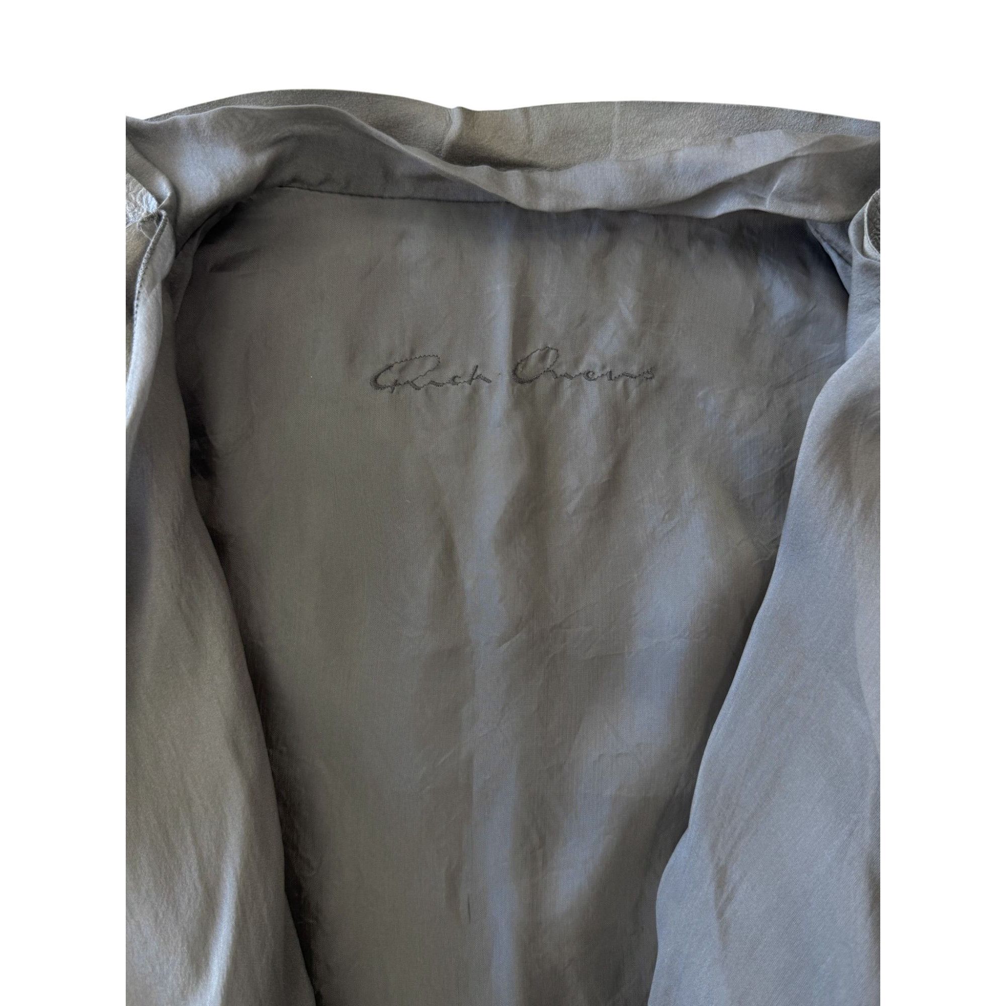 Rick Owens Rick Owens S/S18 'DIRT' Warm Silver Cowl Neck Biker Jacket Size XS / US 0-2 / IT 36-38 - 3 Thumbnail
