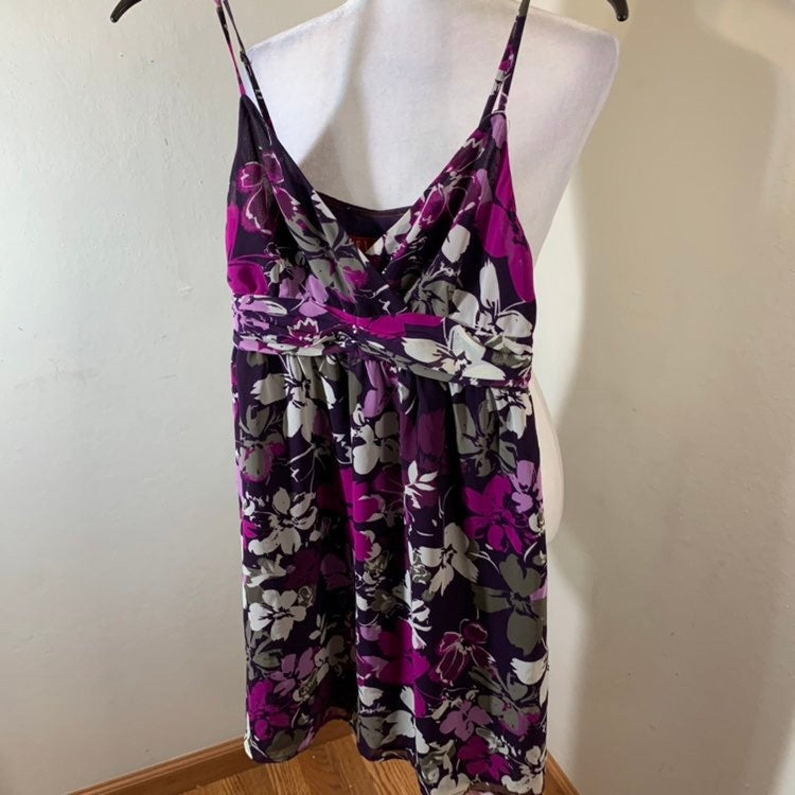 Other ELLE women purple and grey floral dress size 6 Size M / US 6-8 / IT 42-44 - 2 Thumbnail