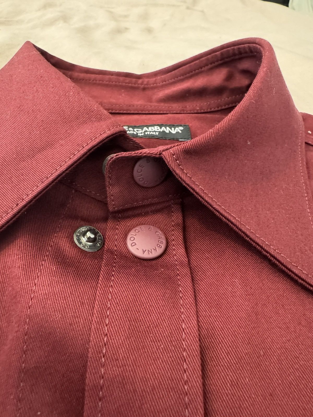 Dolce & Gabbana Dolce & Gabbana cotton overshirt with tag in Bordeaux Size US L / EU 52-54 / 3 - 7 Thumbnail
