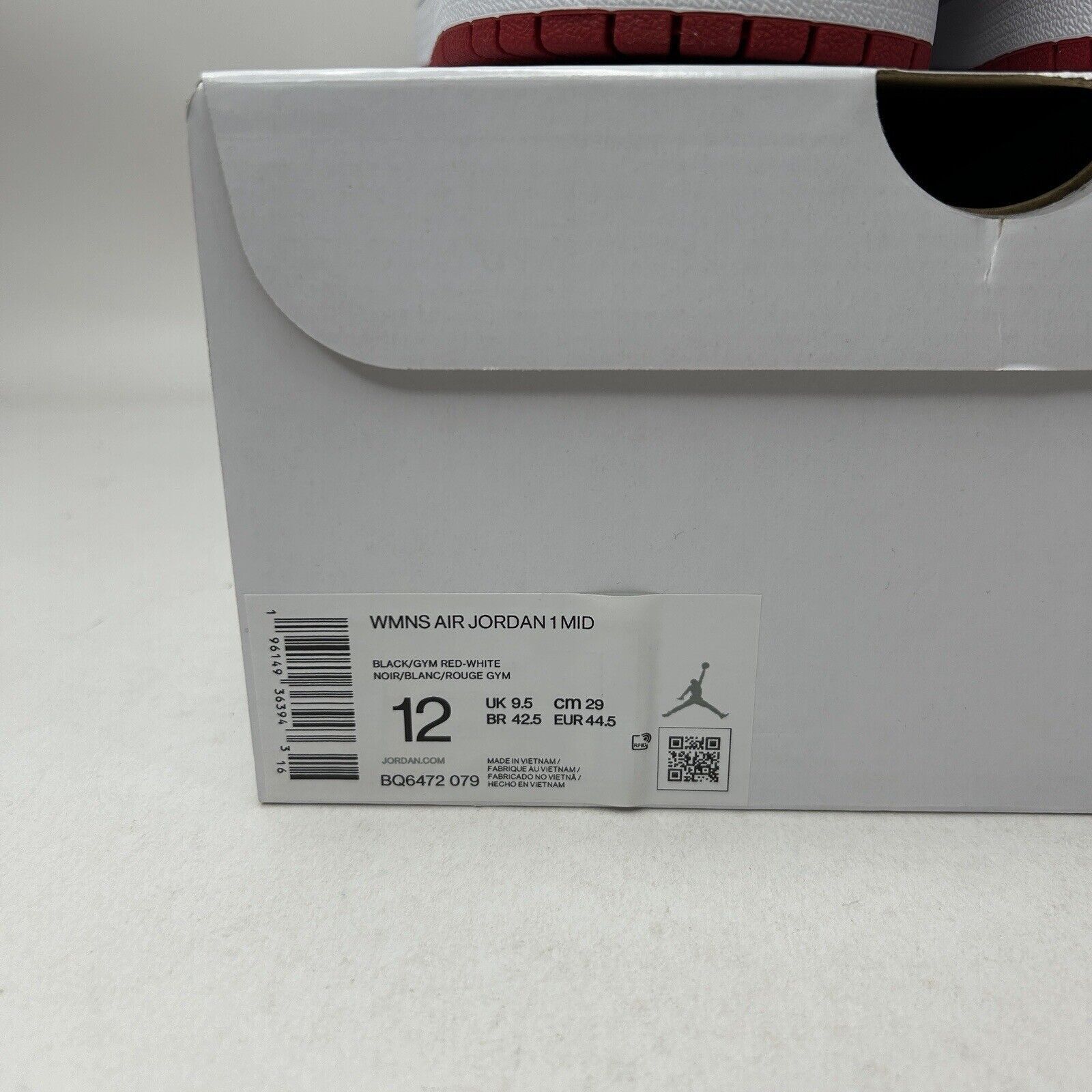 Nike Nike Air Jordan 1 Mid Retro “Bred Toe” 2023 Size US 10.5 / EU 43-44 - 5 Thumbnail