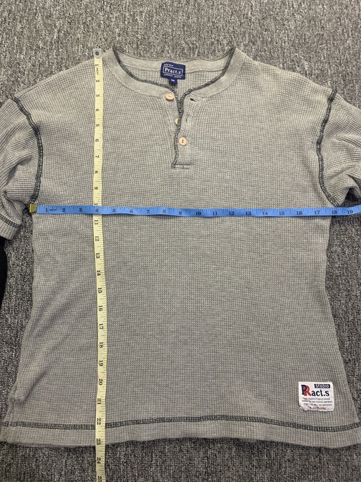 Japanese Brand Pract.S Distressed Button Double Layers Long Sleeve Size US M / EU 48-50 / 2 - 7 Thumbnail